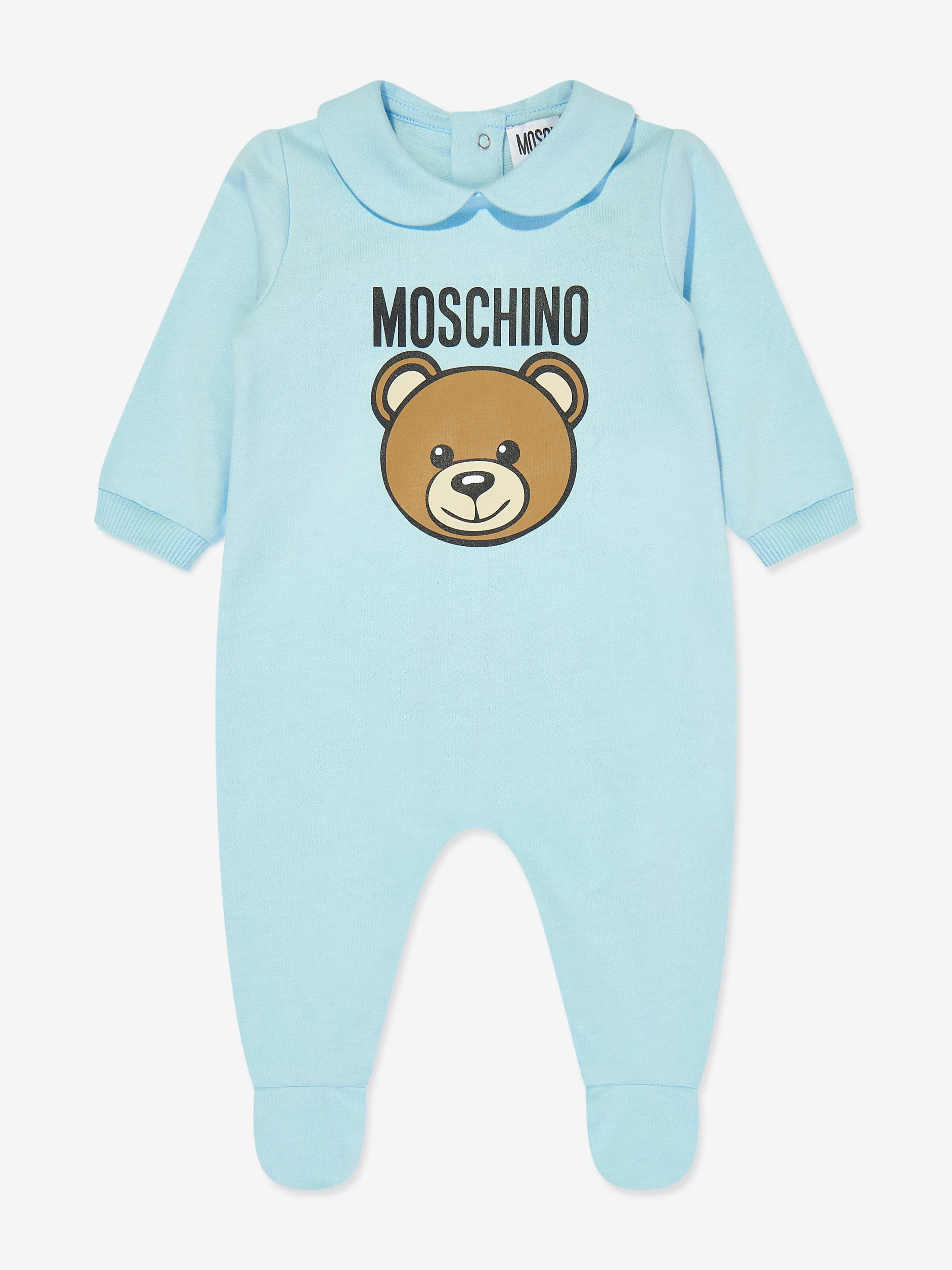 Moschino Baby Boys Bear Logo Babygrow Gift Set in Blue