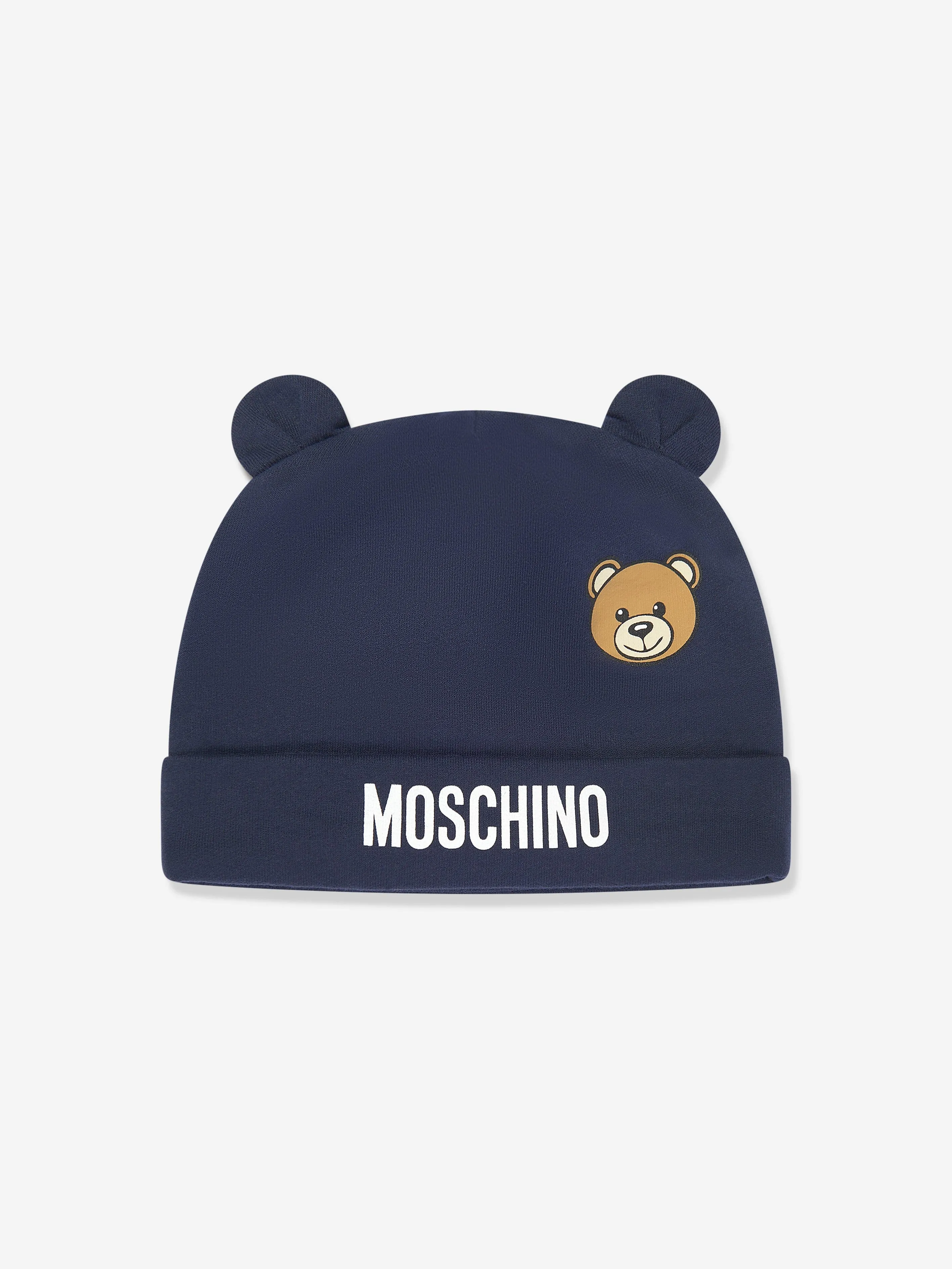 Moschino Baby Boys Bear Logo Babygrow Gift Set in Navy