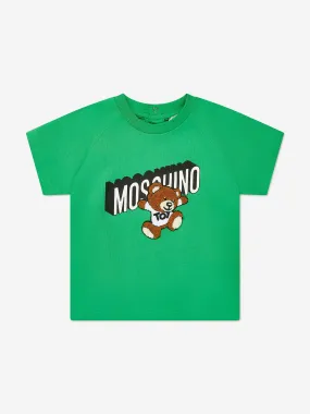 Moschino Baby Boys Teddy Logo T-Shirt in Green