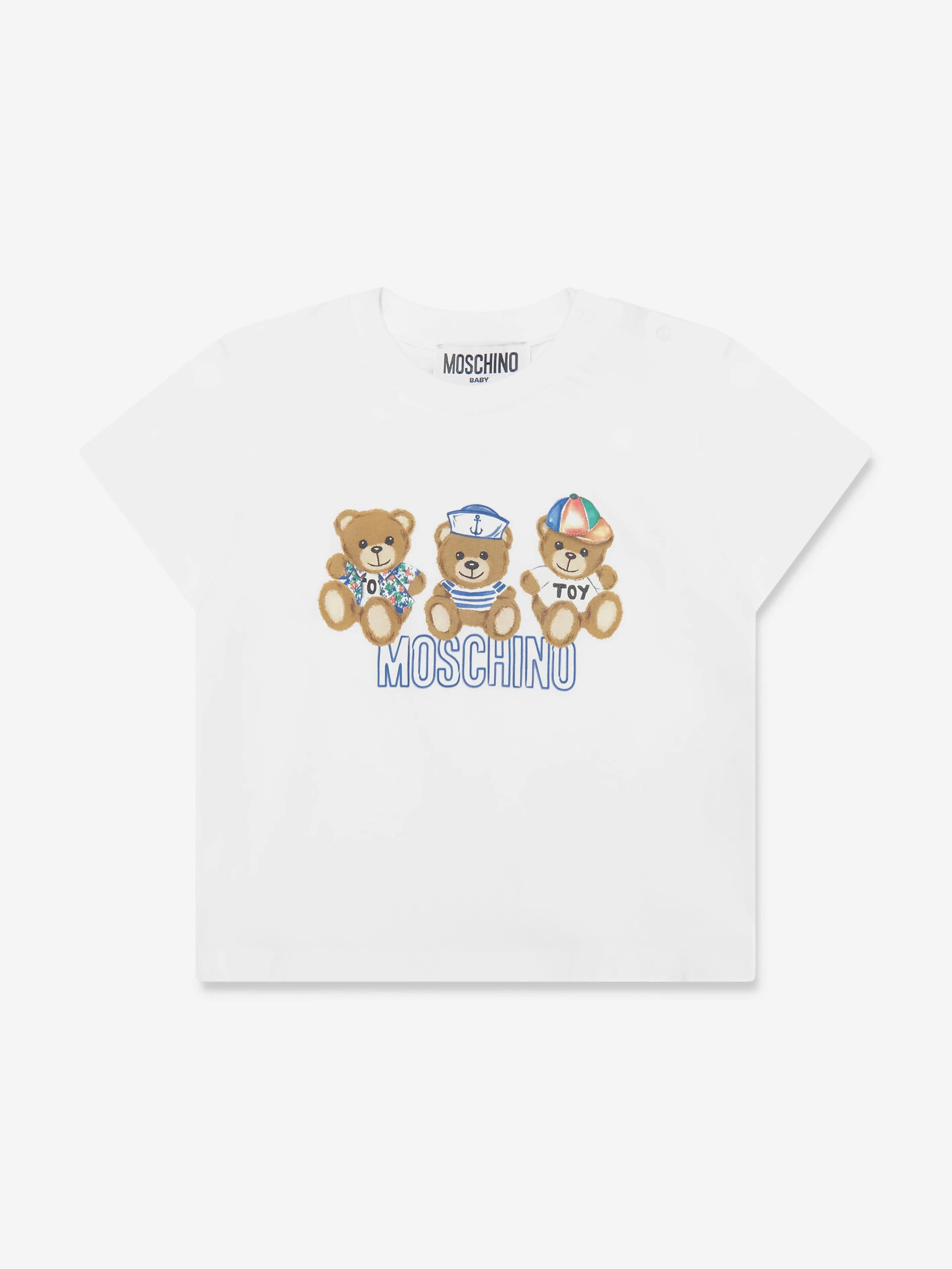 Moschino Baby Boys Teddy Logo T-Shirt in White