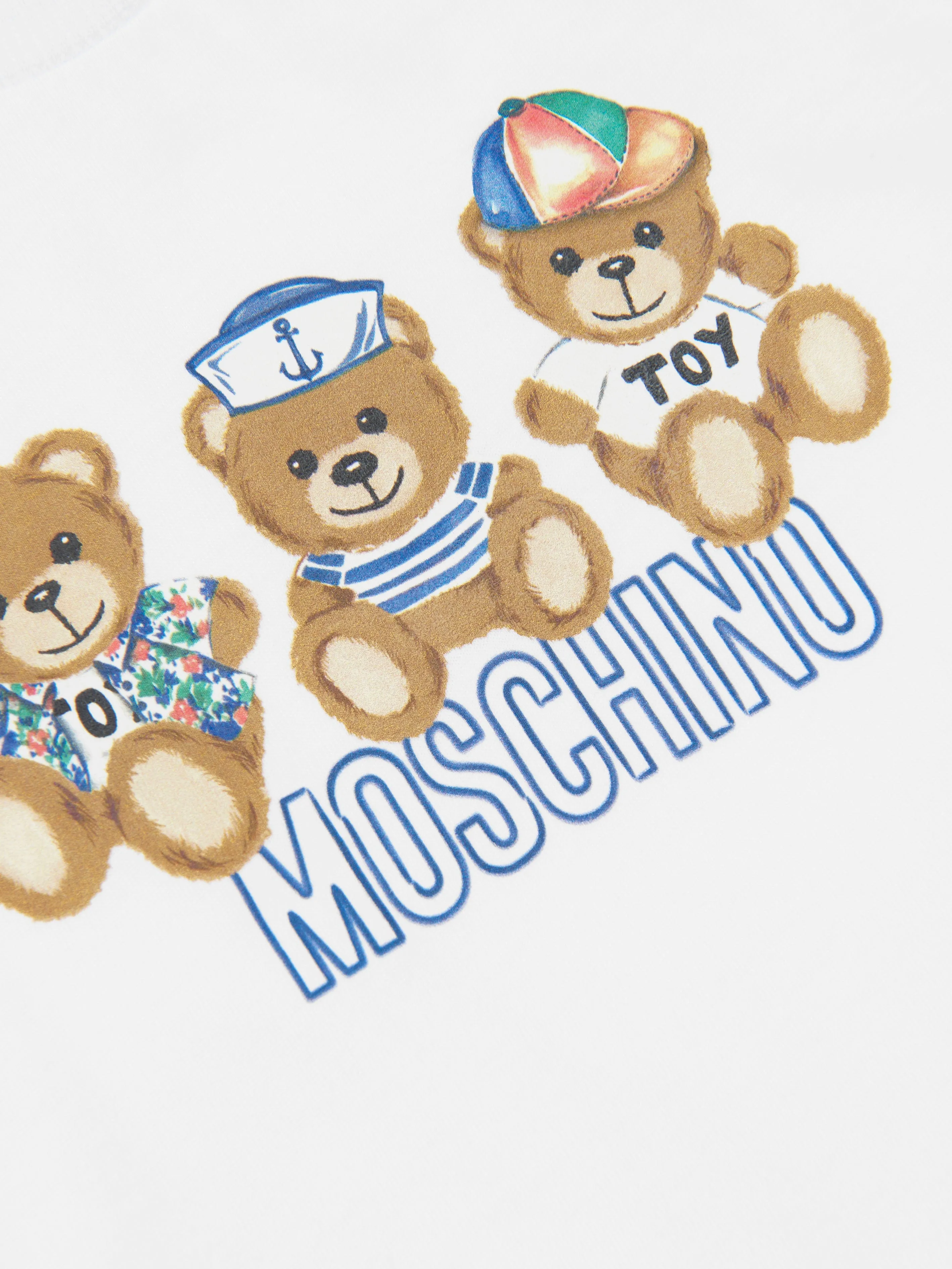 Moschino Baby Boys Teddy Logo T-Shirt in White