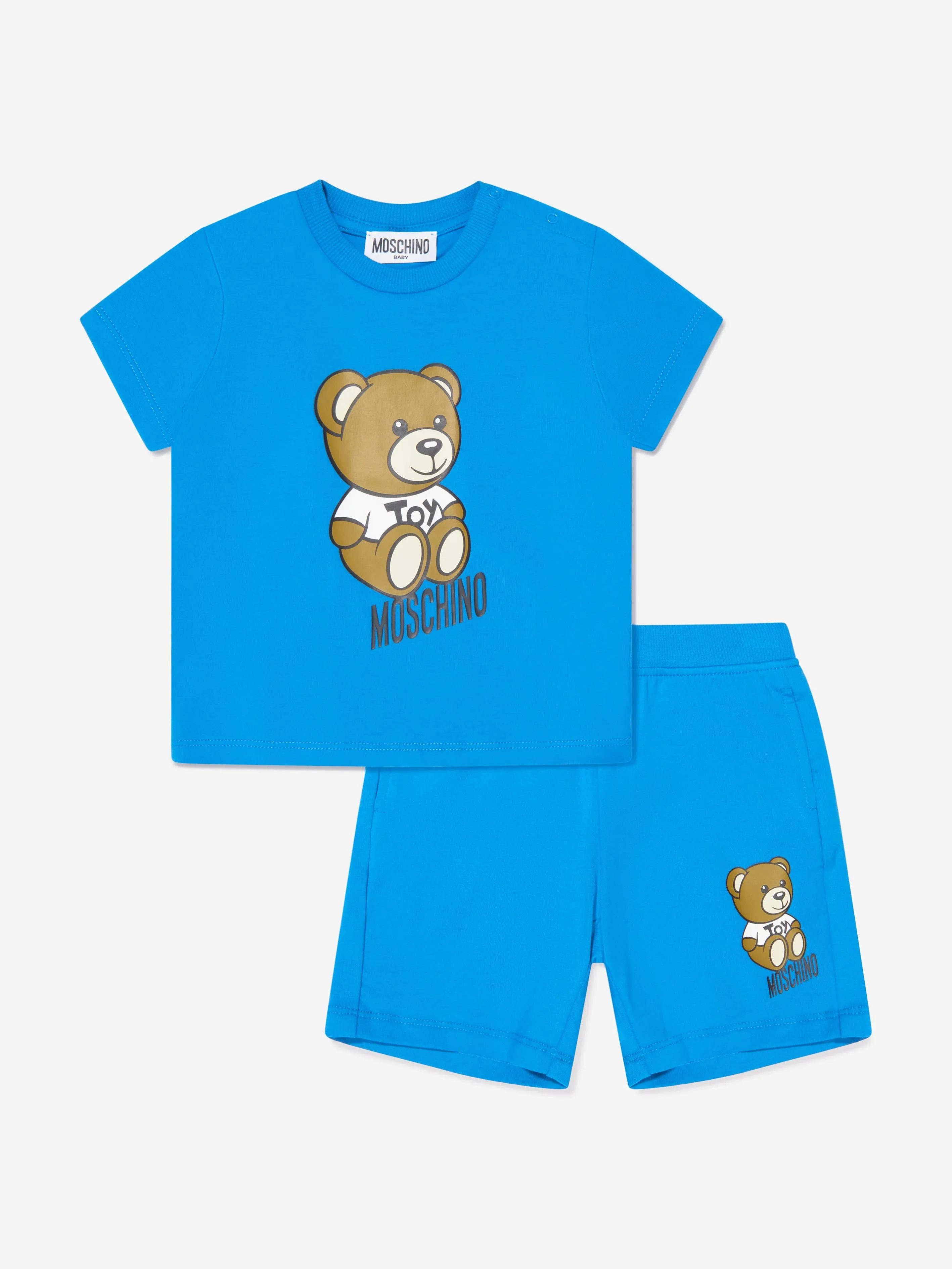 Moschino Baby Boys Teddy T-Shirt And Shorts Set in Blue