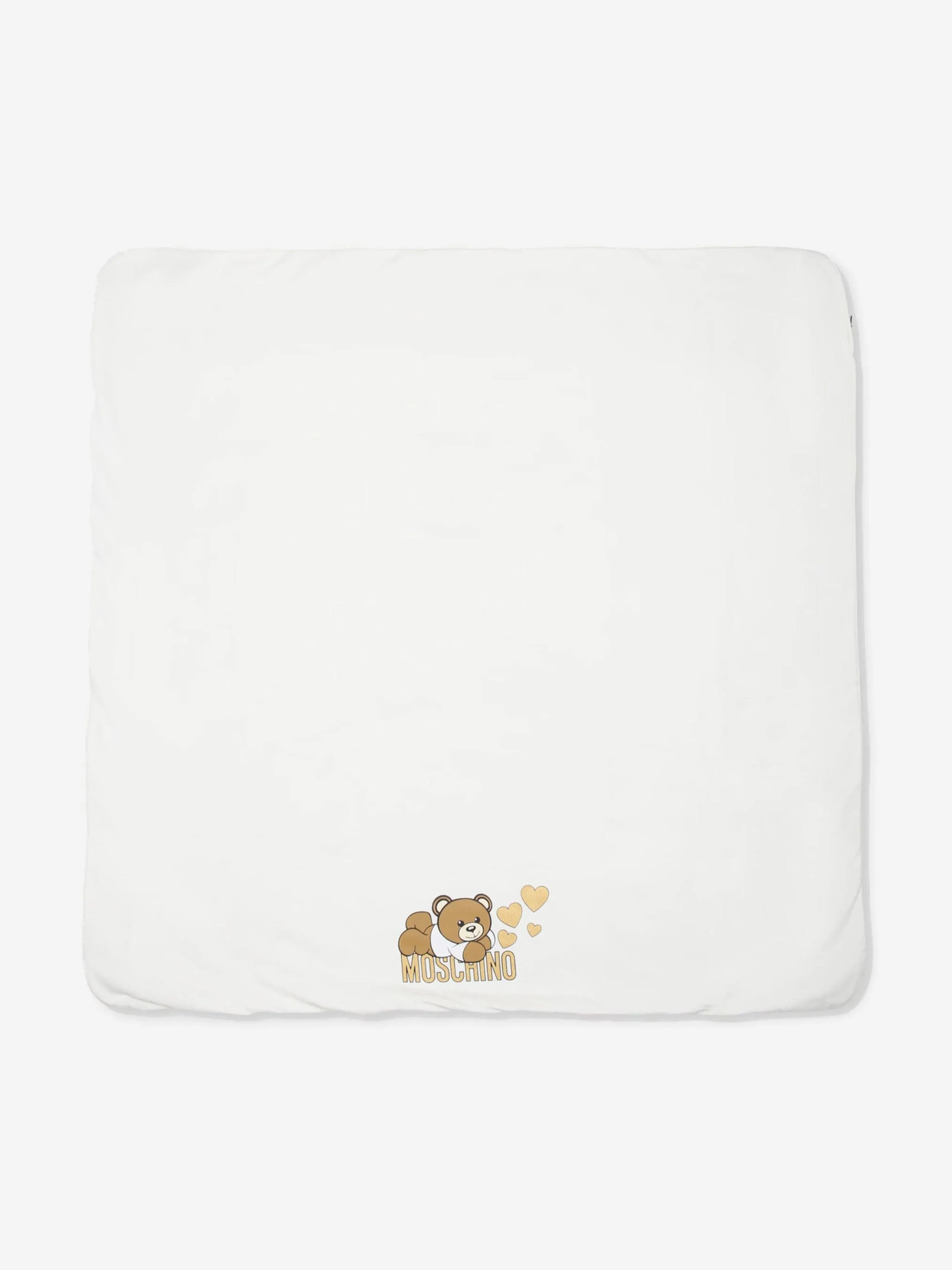 Moschino Baby Girls Bear Bear Logo Blanket in Ivory (70cm)