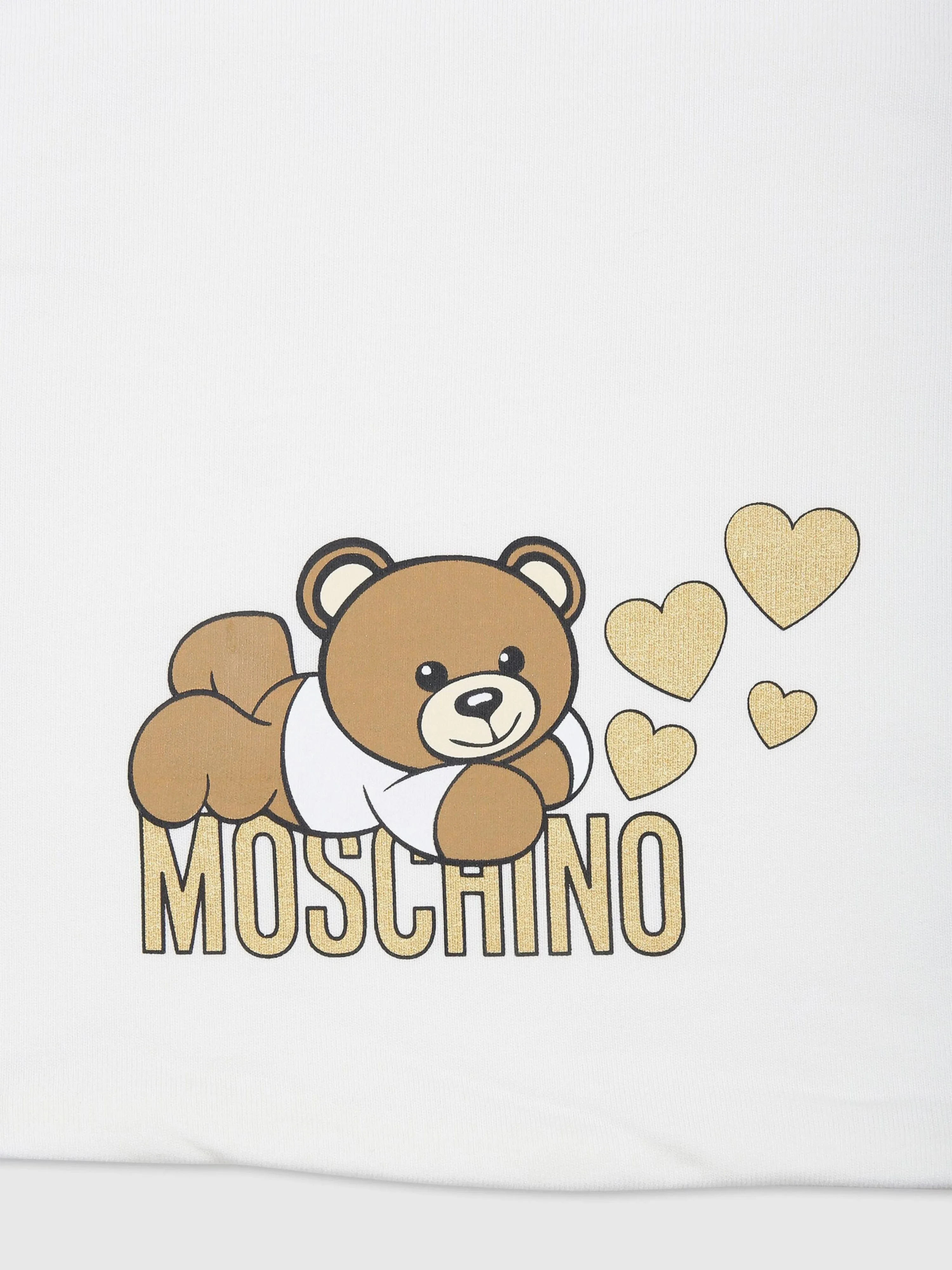 Moschino Baby Girls Bear Bear Logo Blanket in Ivory (70cm)