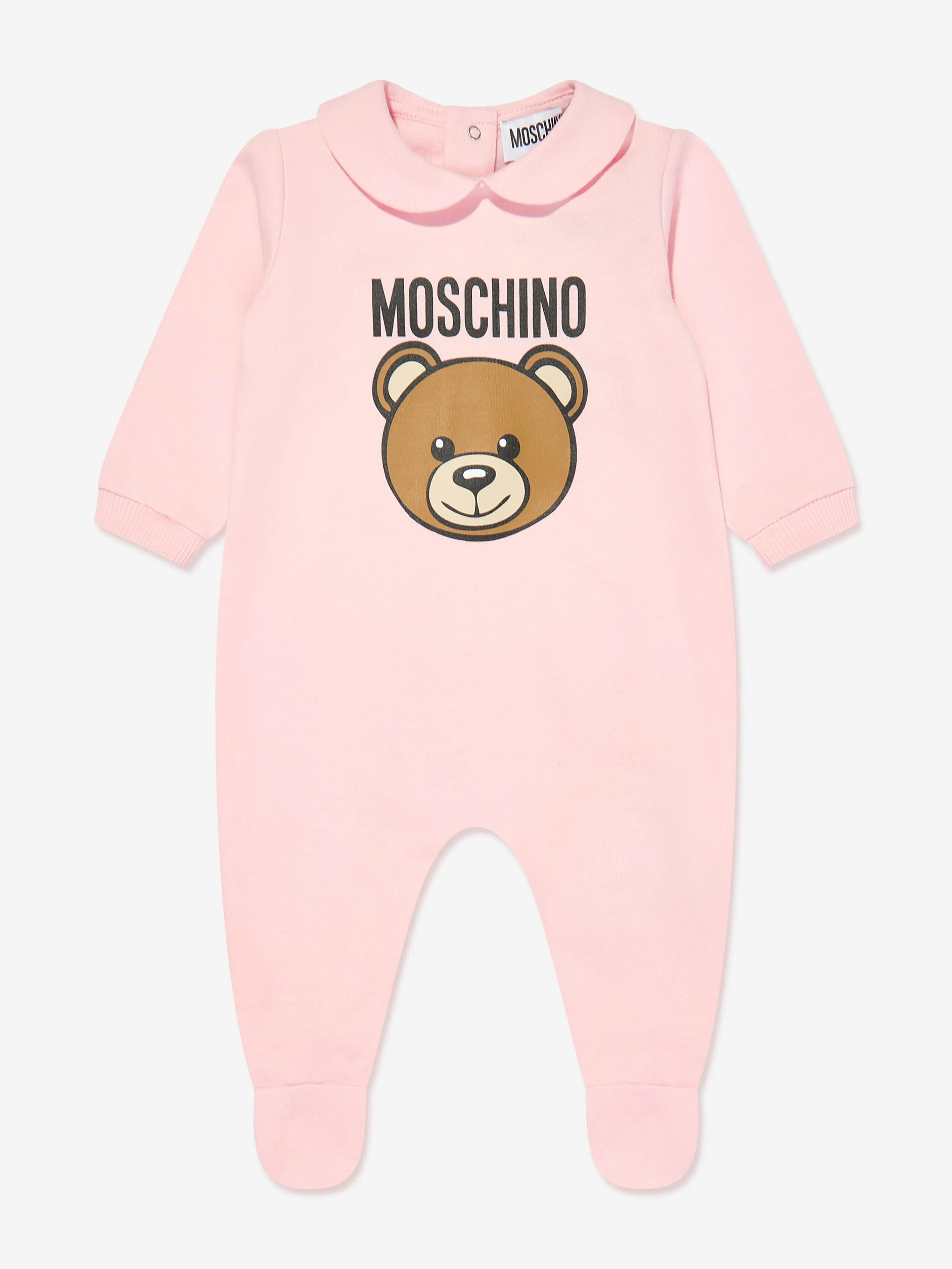 Moschino Baby Girls Bear Logo Babygrow Gift Set in Pink