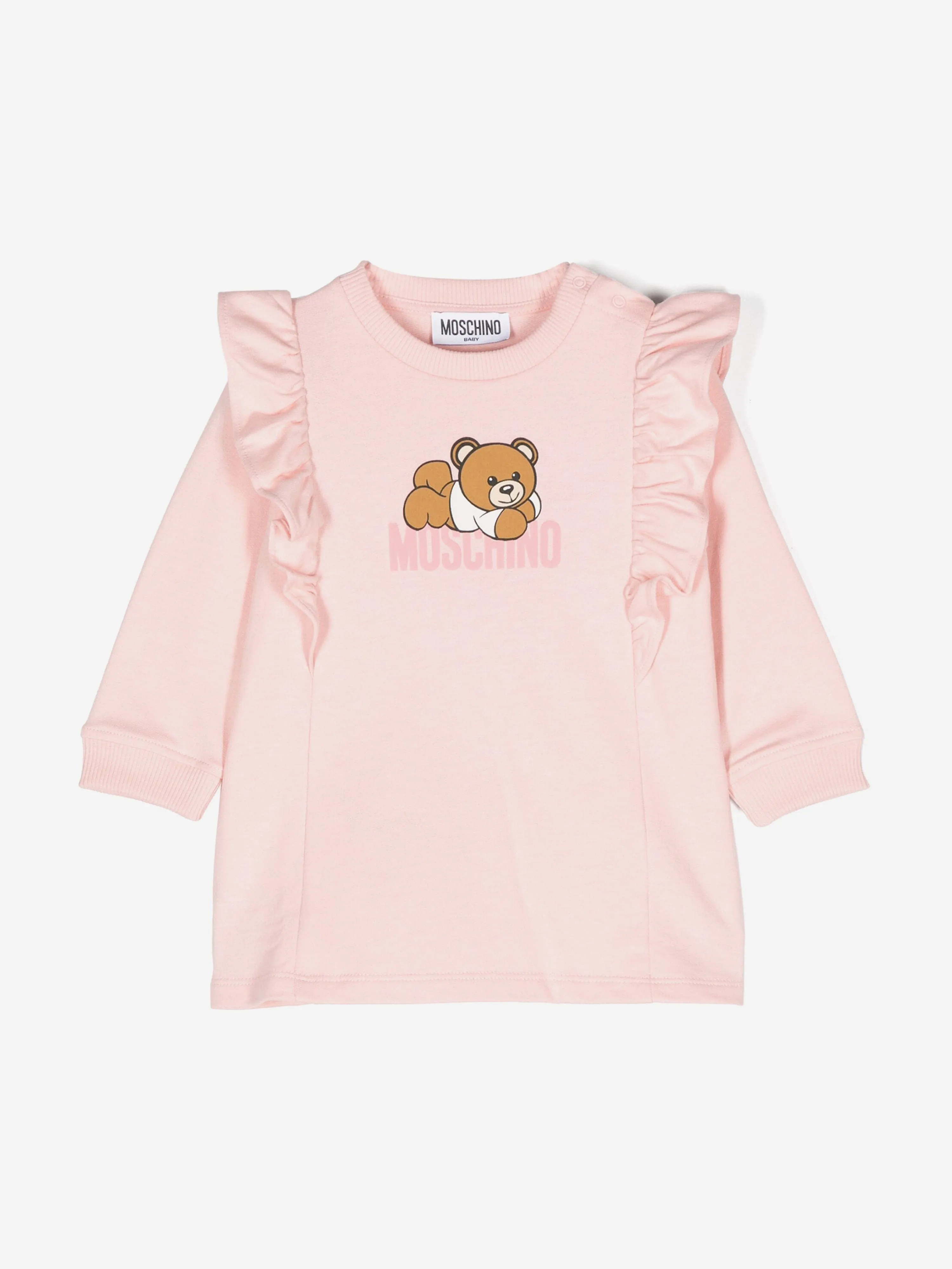 Moschino Baby Girls Bear Logo Dress With Gift Box in Pink