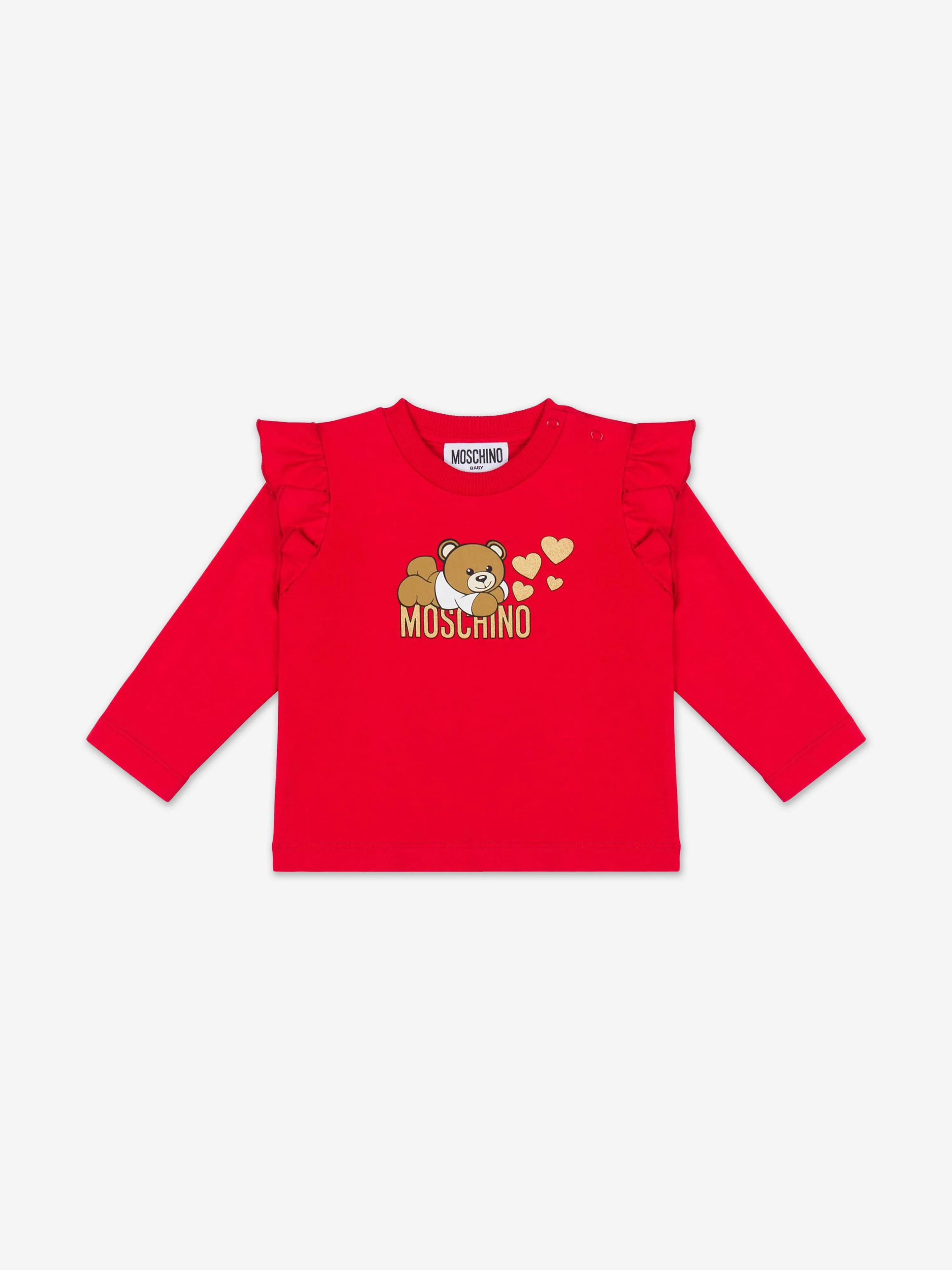 Moschino Baby Girls Bear Logo Leggings Set in Red