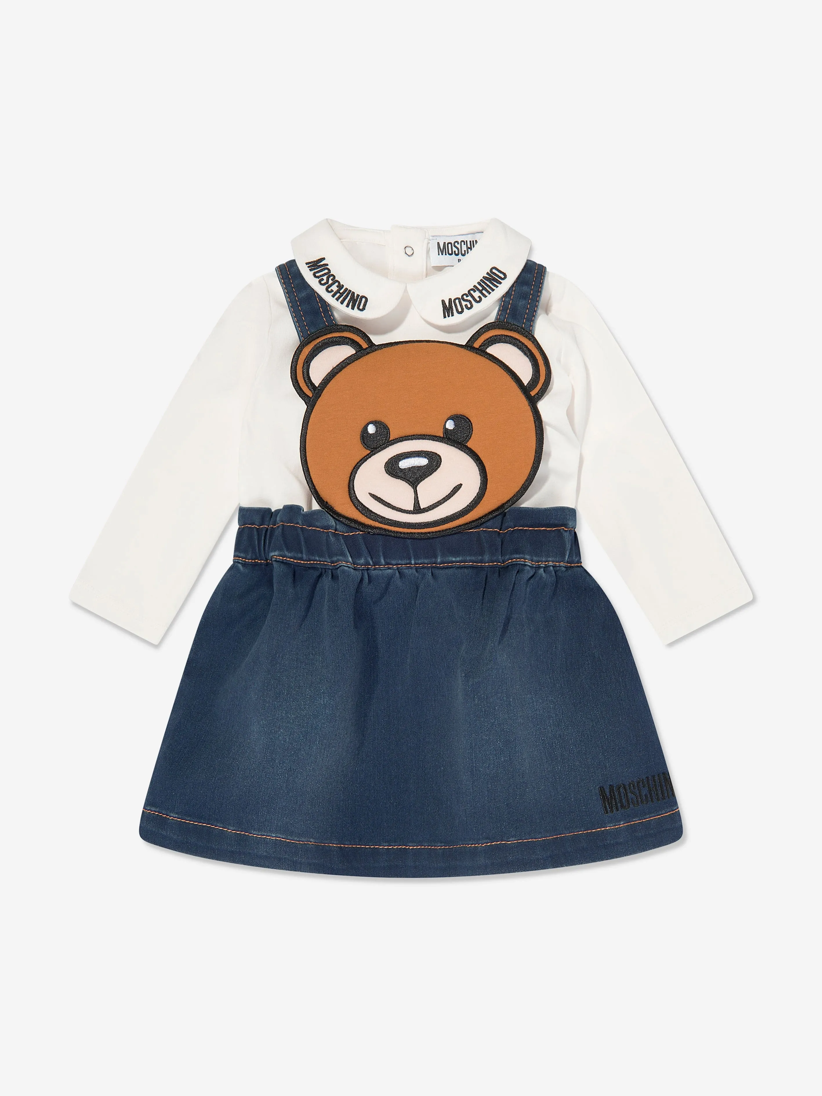 Moschino Baby Girls Bear Skirt Set in Ivory