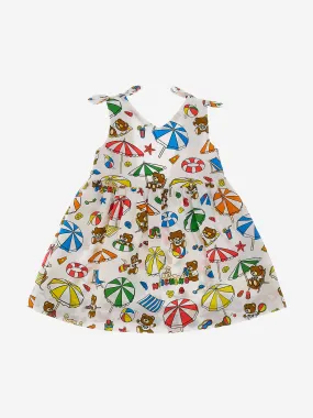 Moschino Baby Girls Cotton Beach Teddy Dress in White