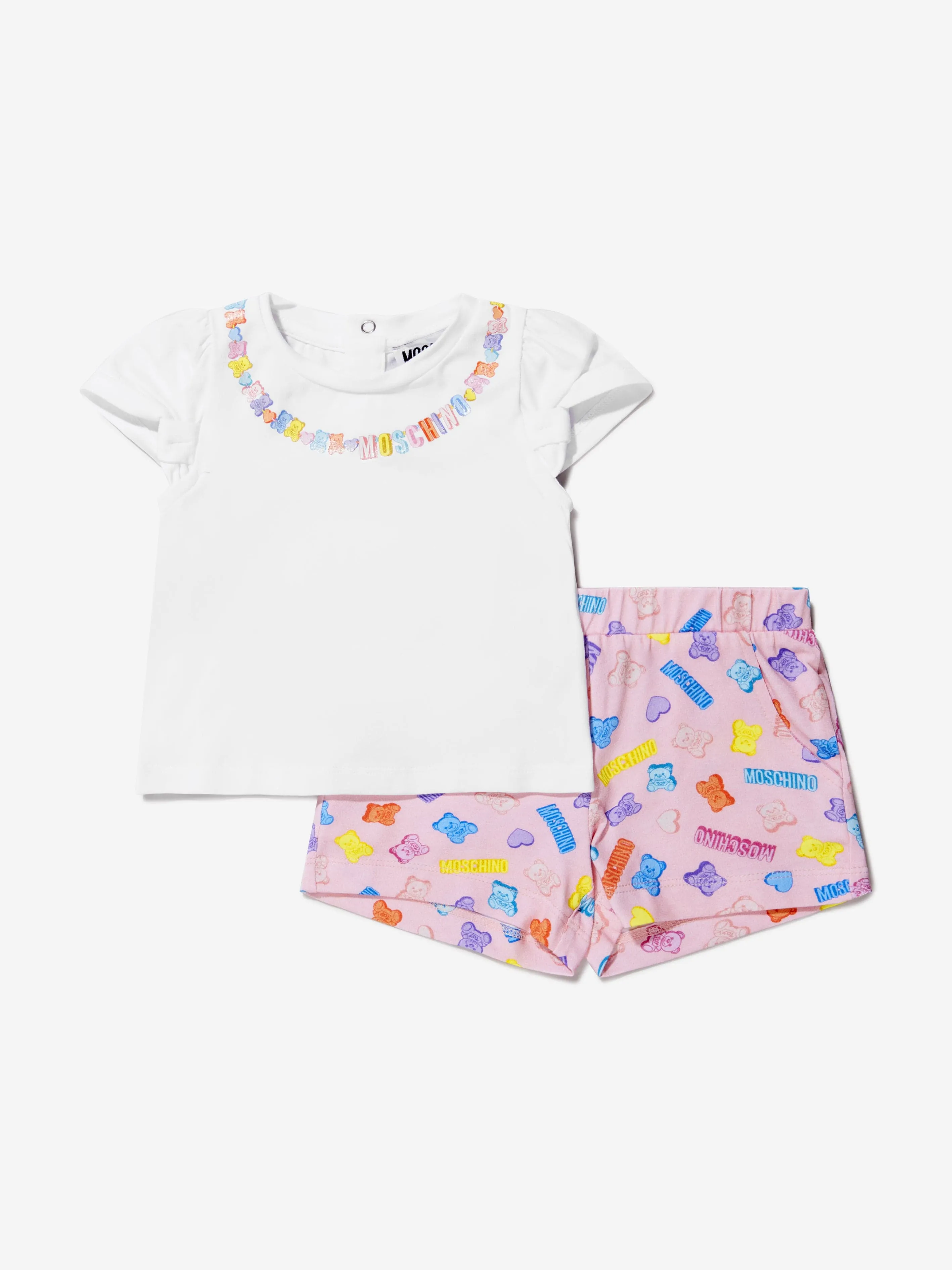 Moschino Baby Girls Cotton T-Shirt And Logo Shorts Set