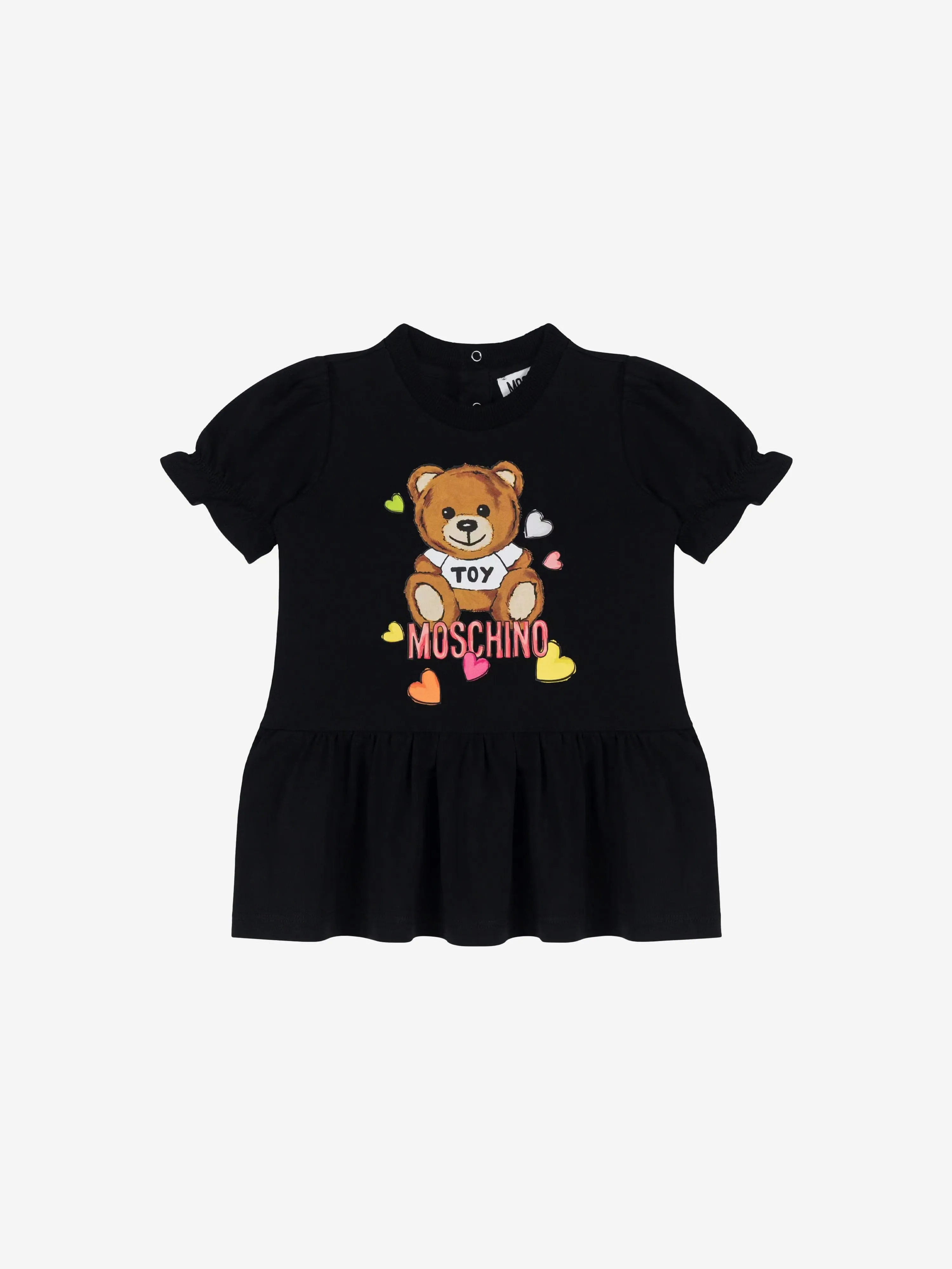 Moschino Baby Girls Cotton Teddy Heart Dress in Black