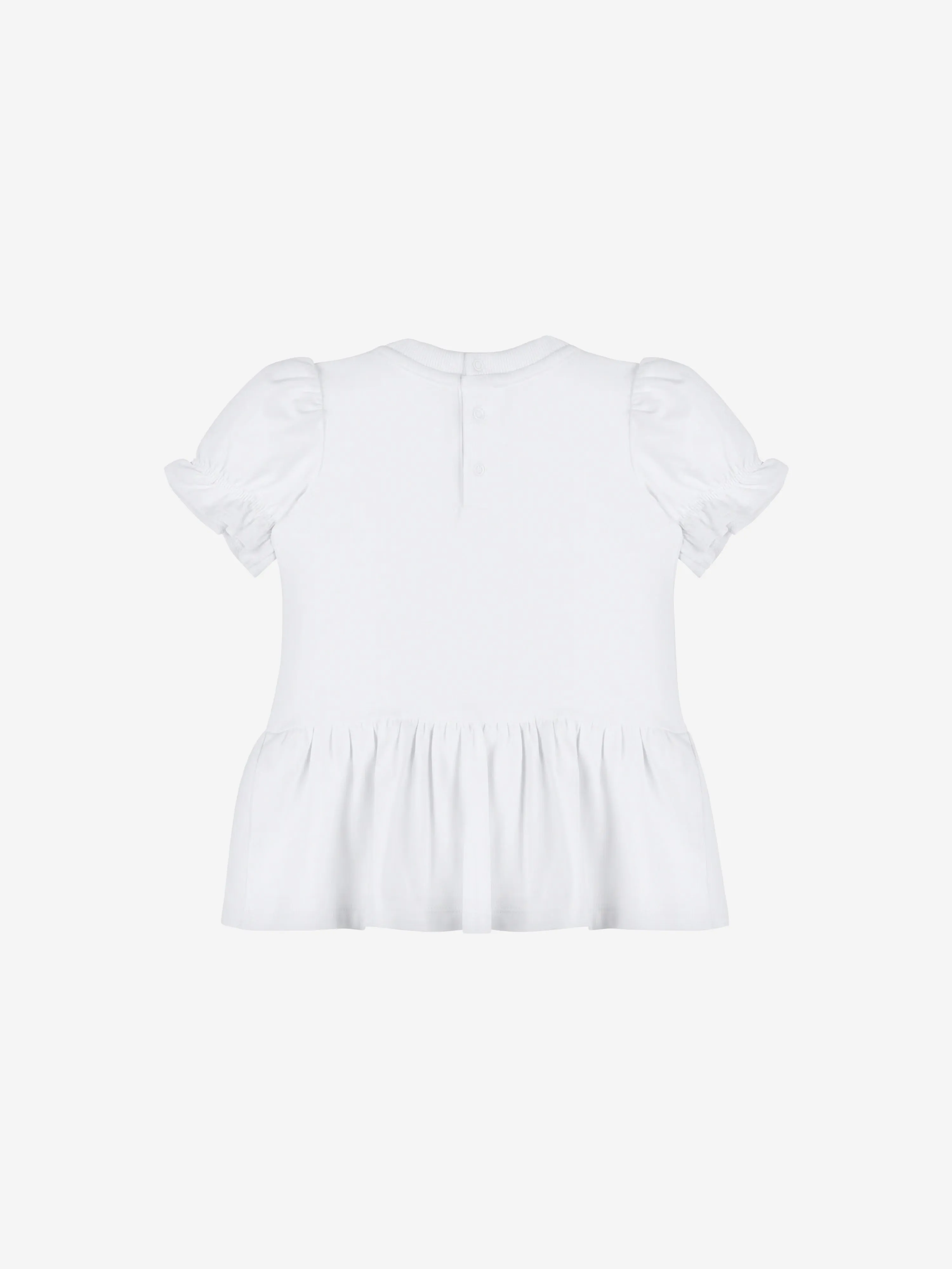 Moschino Baby Girls Cotton Teddy Heart Dress in White