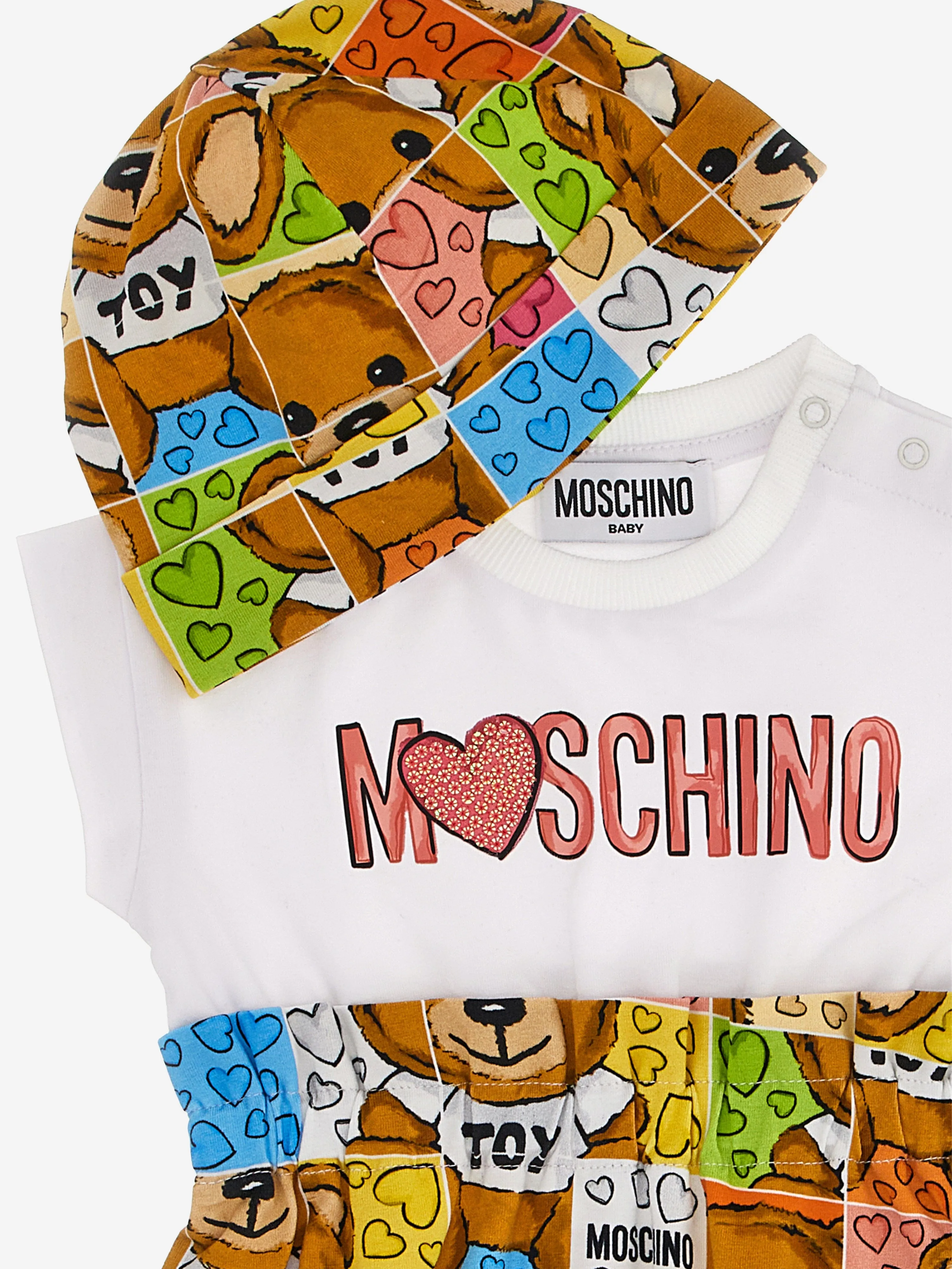 Moschino Baby Girls Romper Gift Set in White