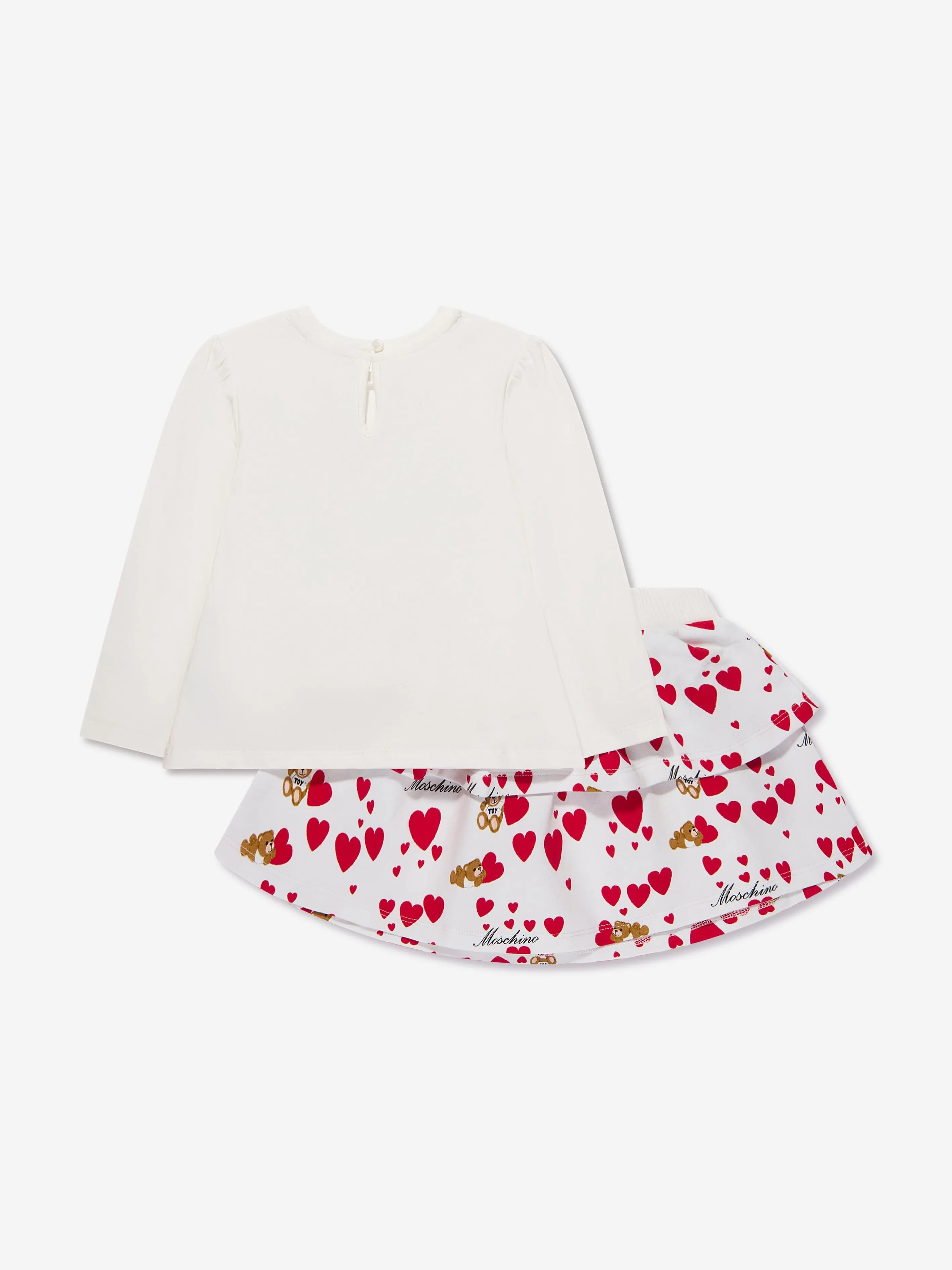 Moschino Baby Girls T-Shirt And Skirt Set in Ivory