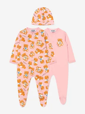 Moschino Baby Girls Teddy Bear Babygrow Gift Set