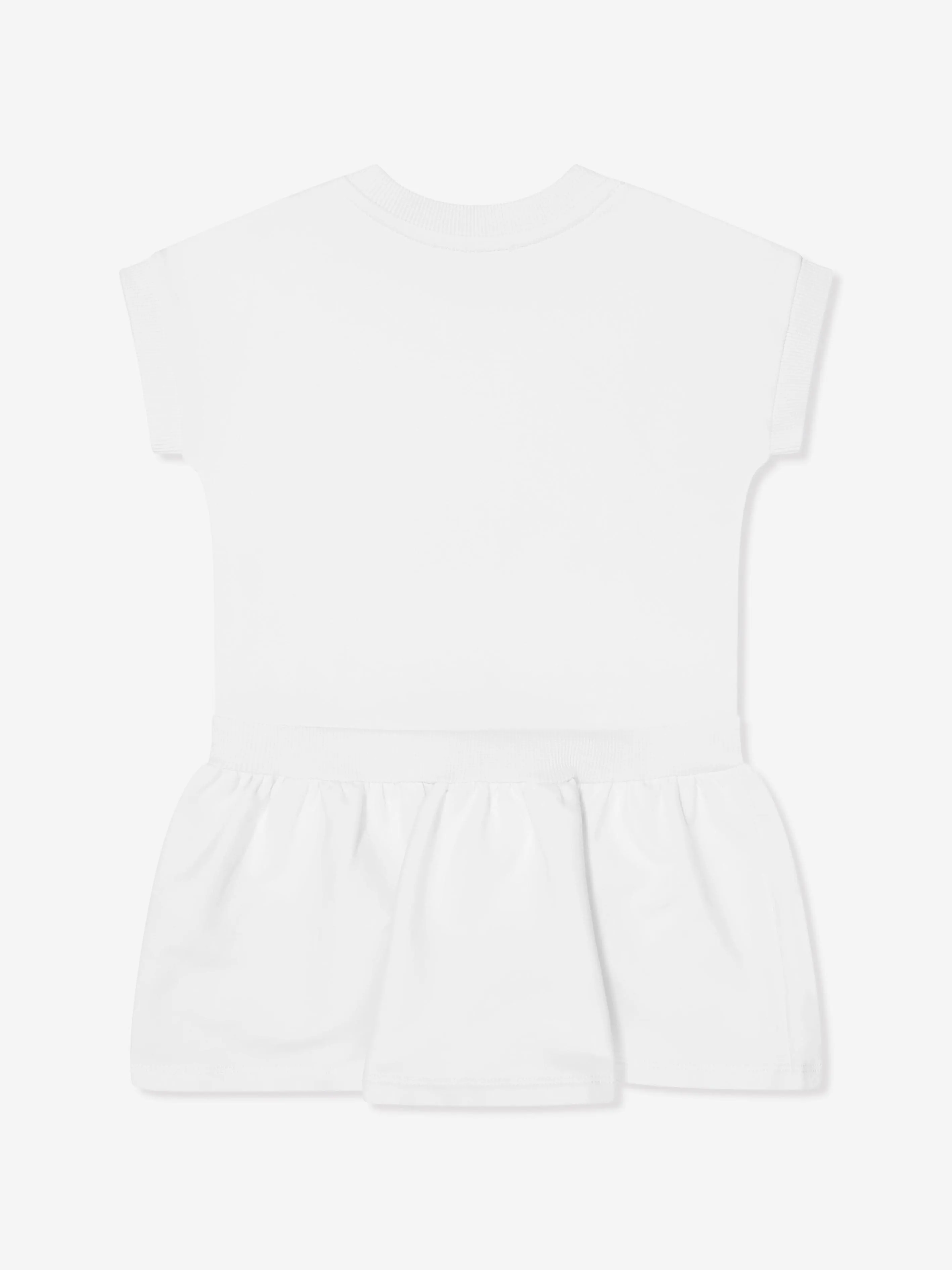 Moschino Baby Girls Teddy Bear Logo Dress in White