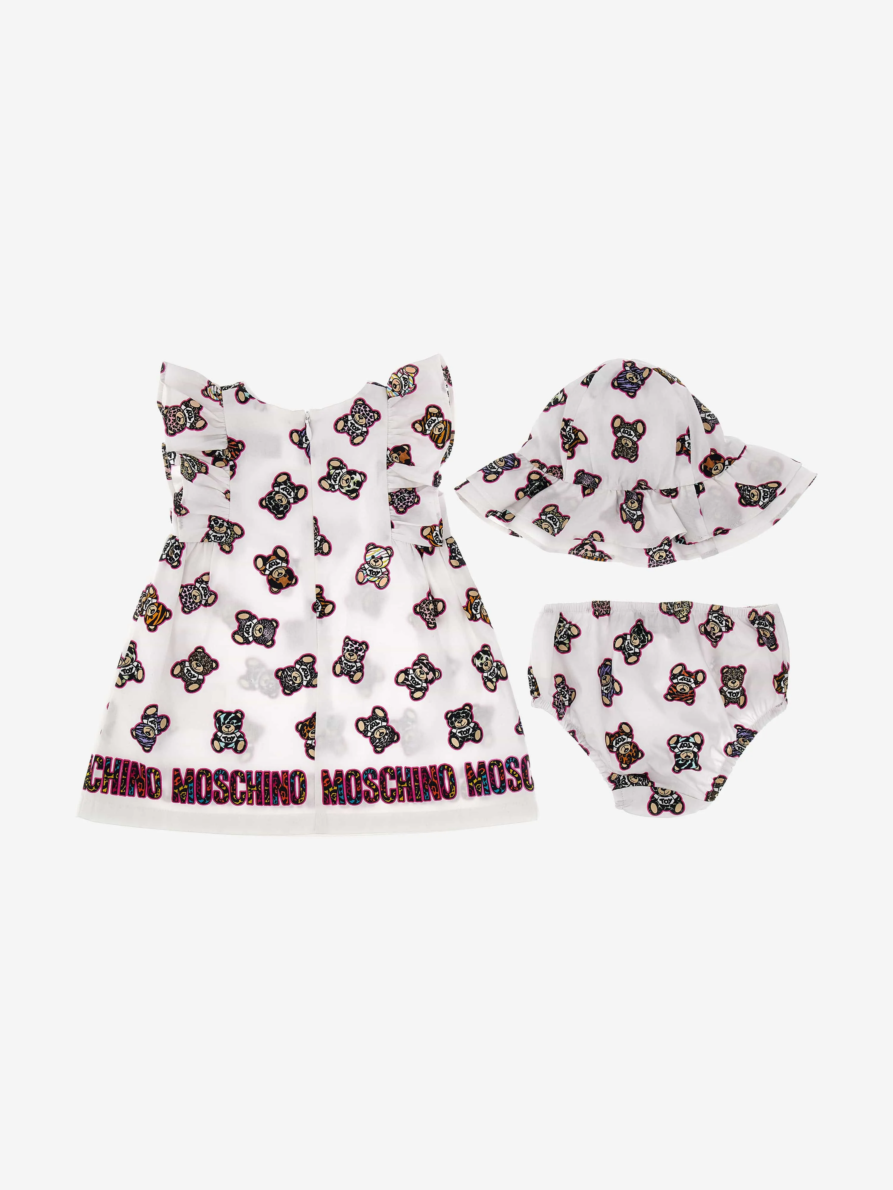 Moschino Baby Girls Teddy Dress Gift Set in White