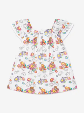 Moschino Baby Girls Teddy Flower Dress in White