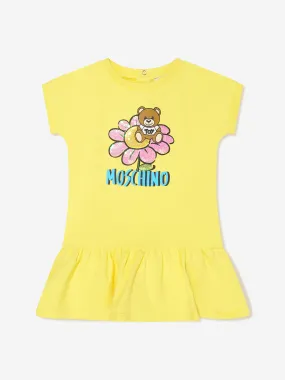 Moschino Baby Girls Teddy Flower Dress in Yellow