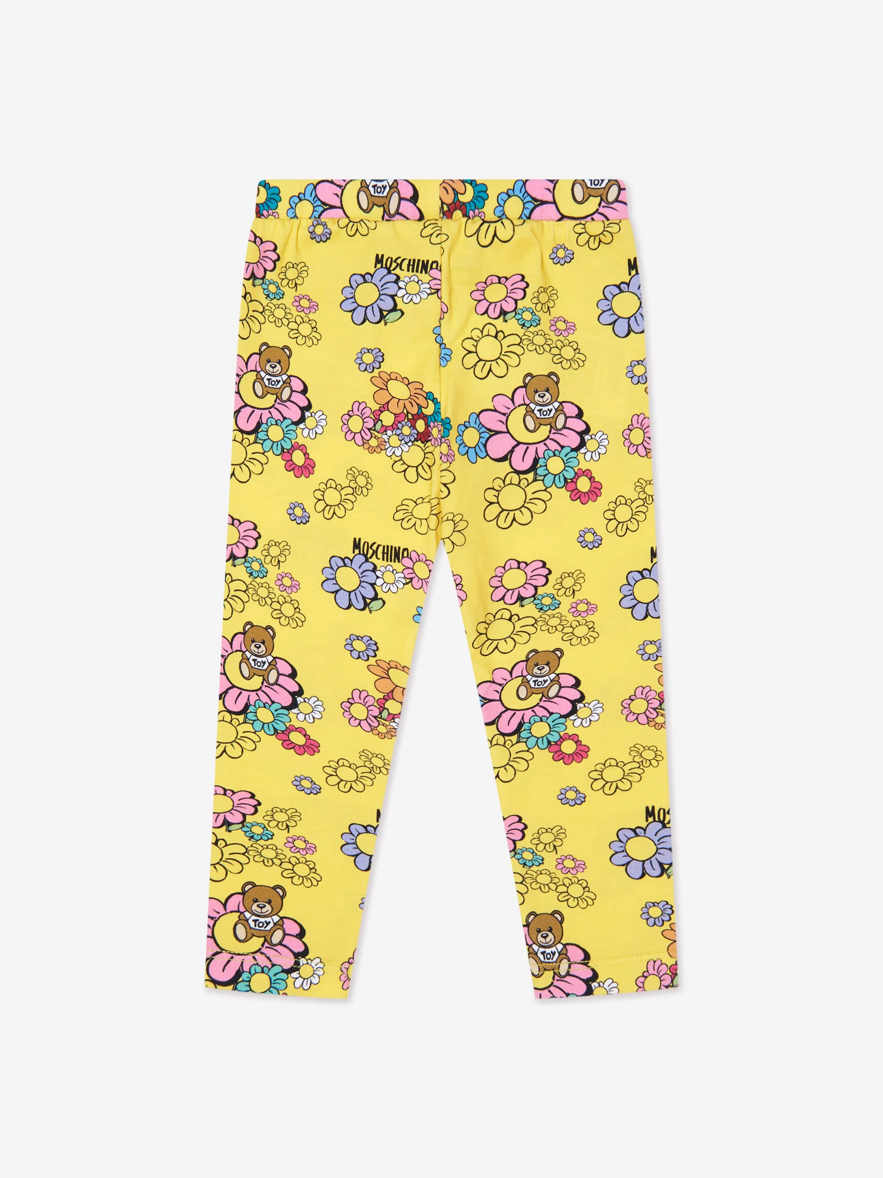 Moschino Baby Girls Teddy Flower Leggings in Yellow