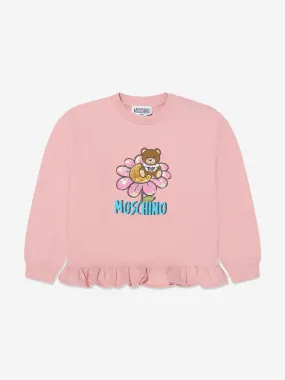 Moschino Baby Girls Teddy Flower Sweatshirt in Pink