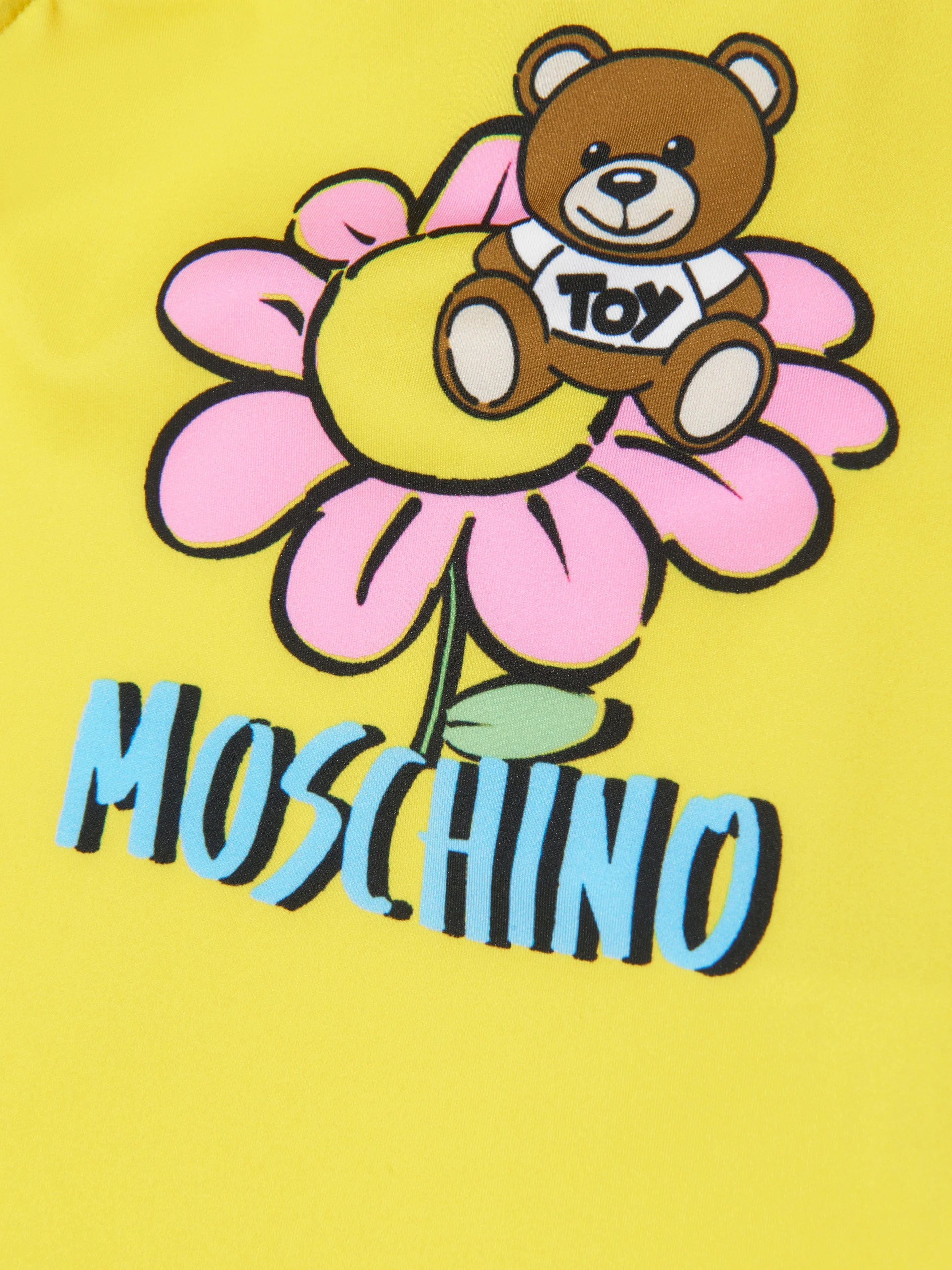 Moschino Baby Girls Teddy Flower Swimsuit in Yellow