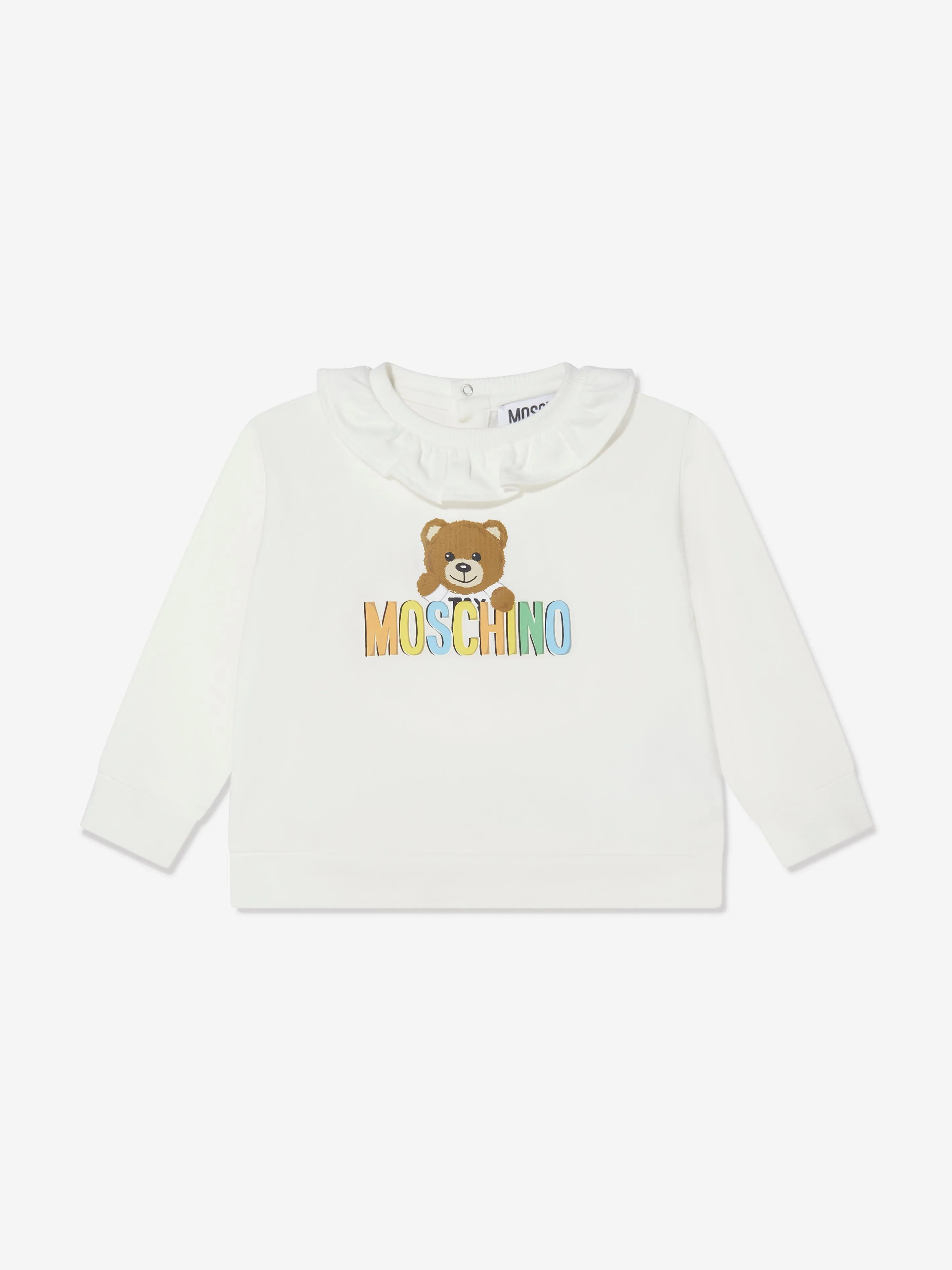 Moschino Baby Girls Teddy Logo Sweatshirt in White