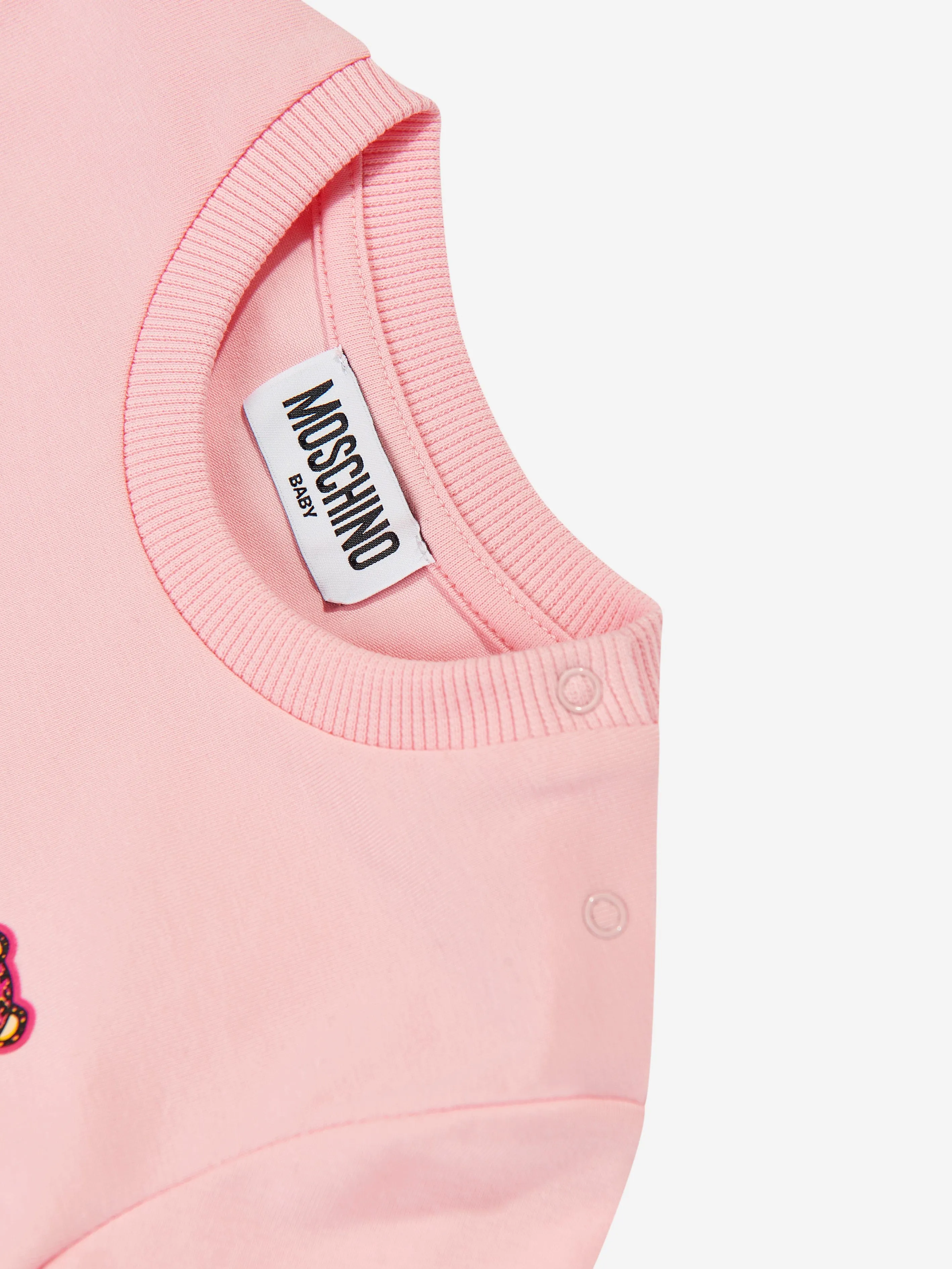 Moschino Baby Girls Teddy Logo T-Shirt in Pink