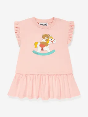 Moschino Baby Girls Teddy Rocking Horse Dress in Pink