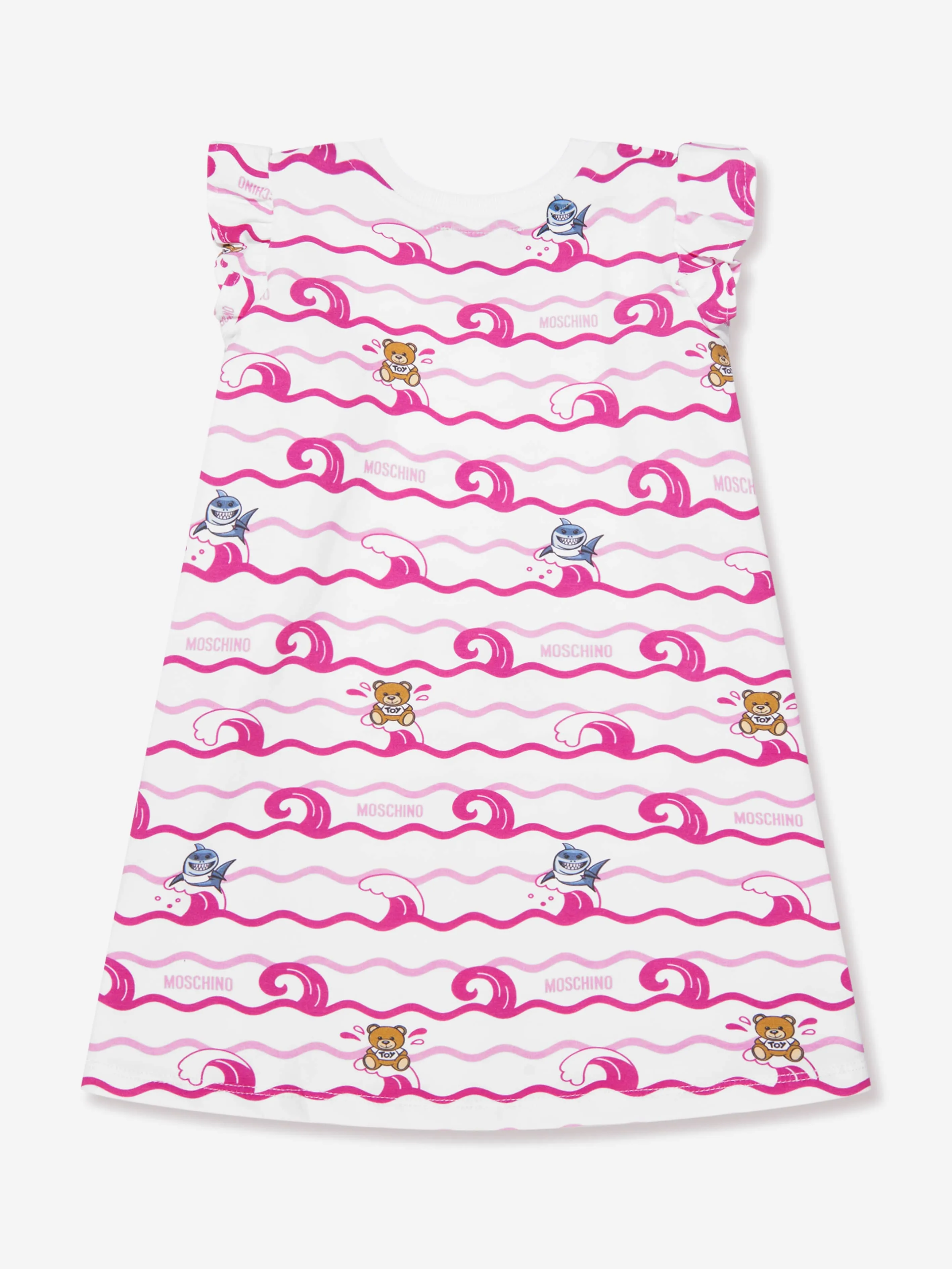 Moschino Baby Girls Teddy Shark Dress in White