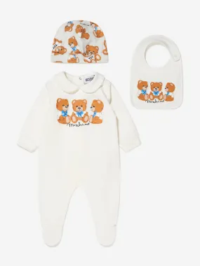 Moschino Baby Teddy Bear Babygrow Gift Set (3 Piece)