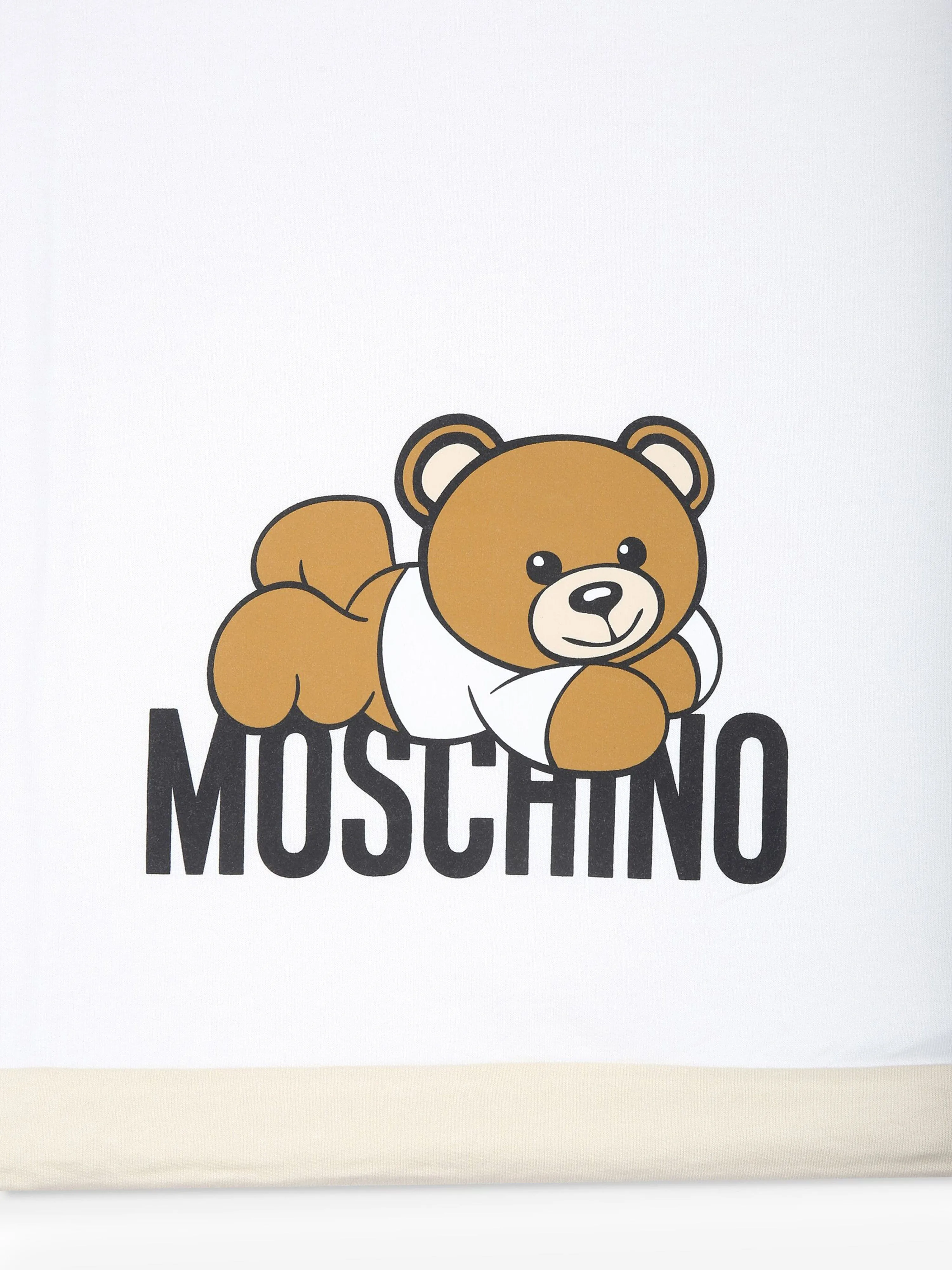 Moschino Baby Teddy Bear Logo Blanket in Beige