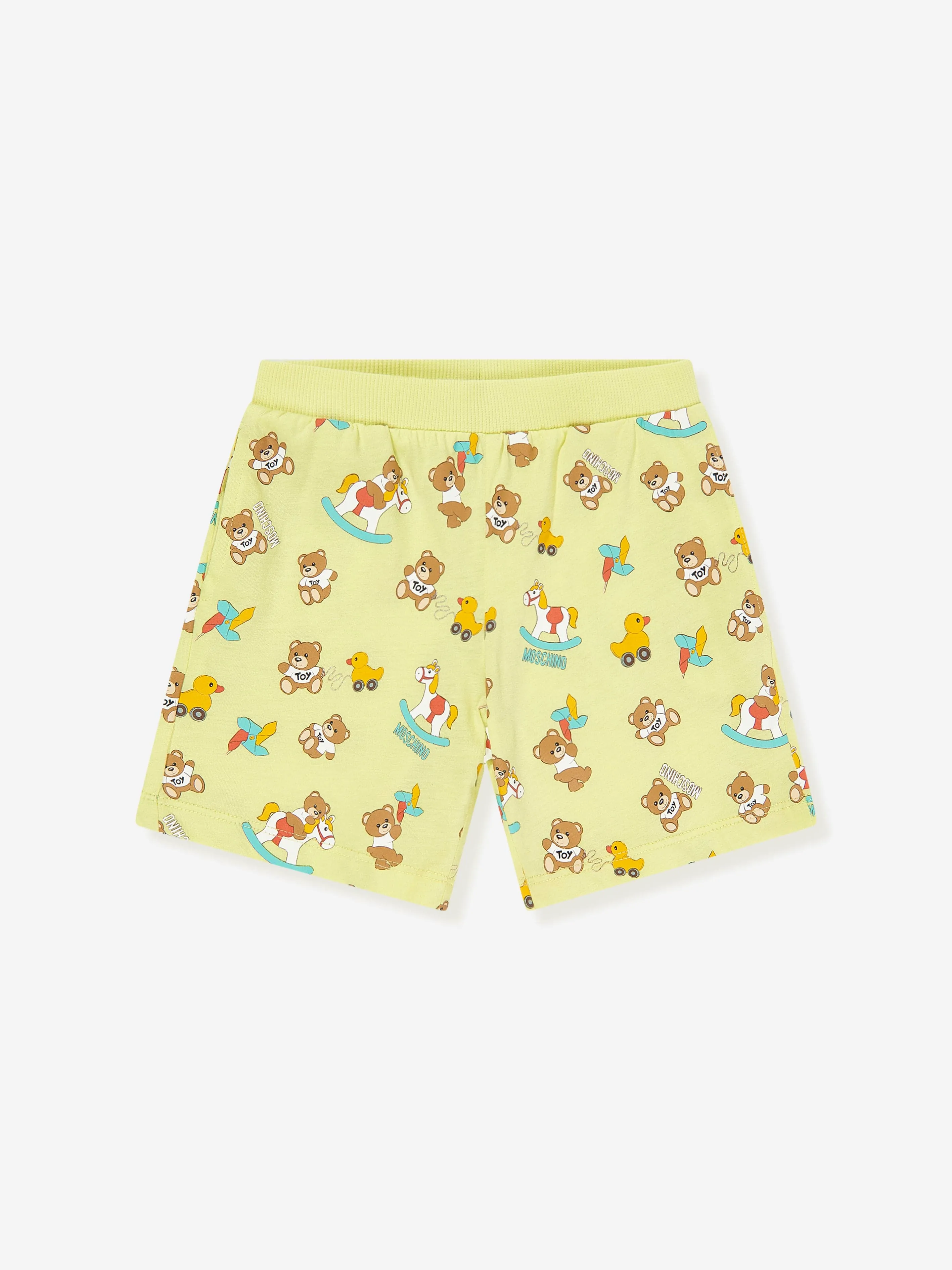 Moschino Baby Teddy Bear Short Set in Yellow