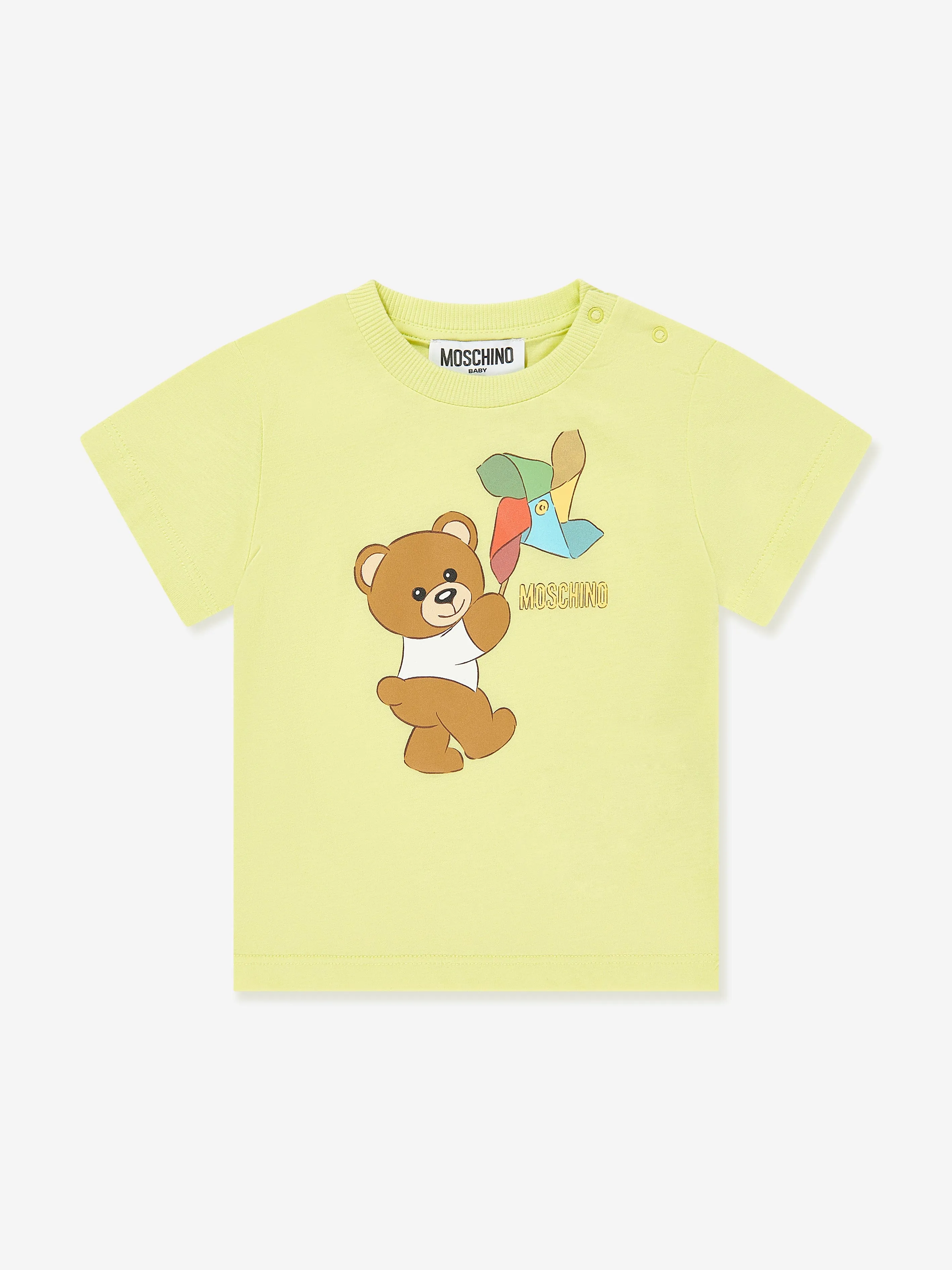 Moschino Baby Teddy Bear Short Set in Yellow