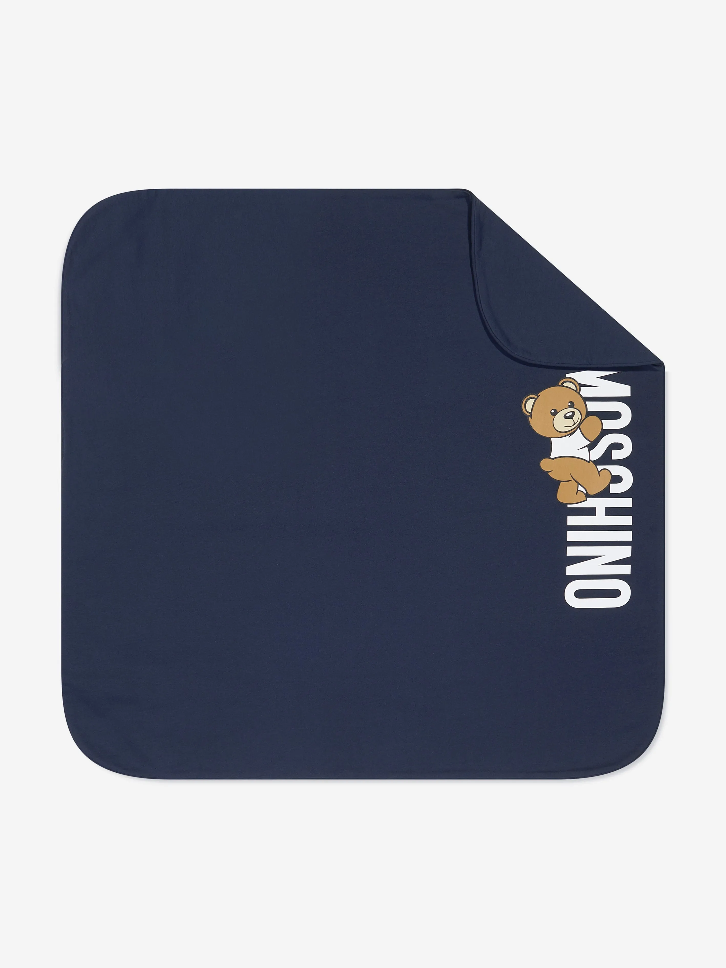 Moschino Baby Teddy Logo Blanket in Navy (70cm)