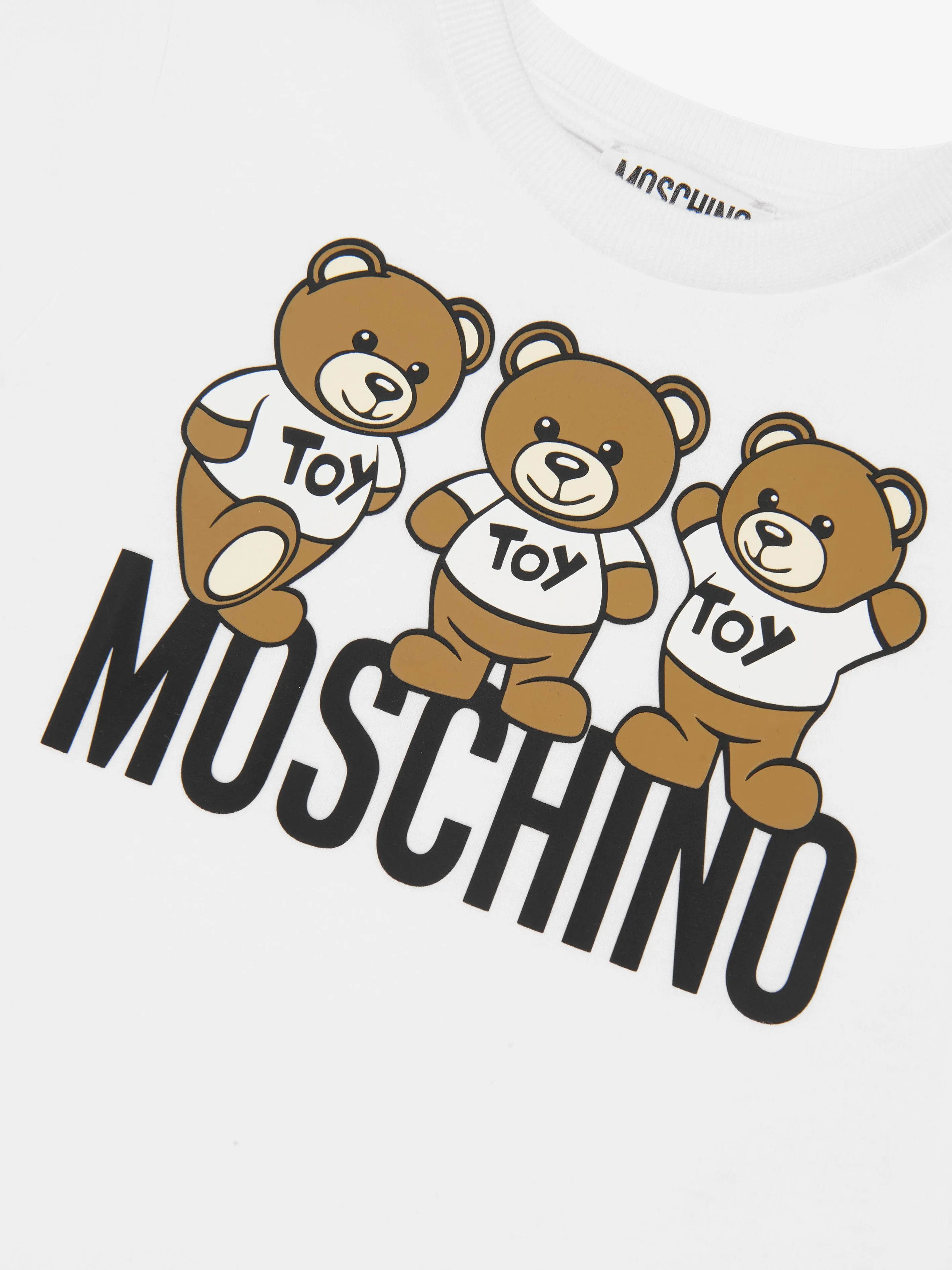 Moschino Kids Teddy Bear Logo T-Shirt in White