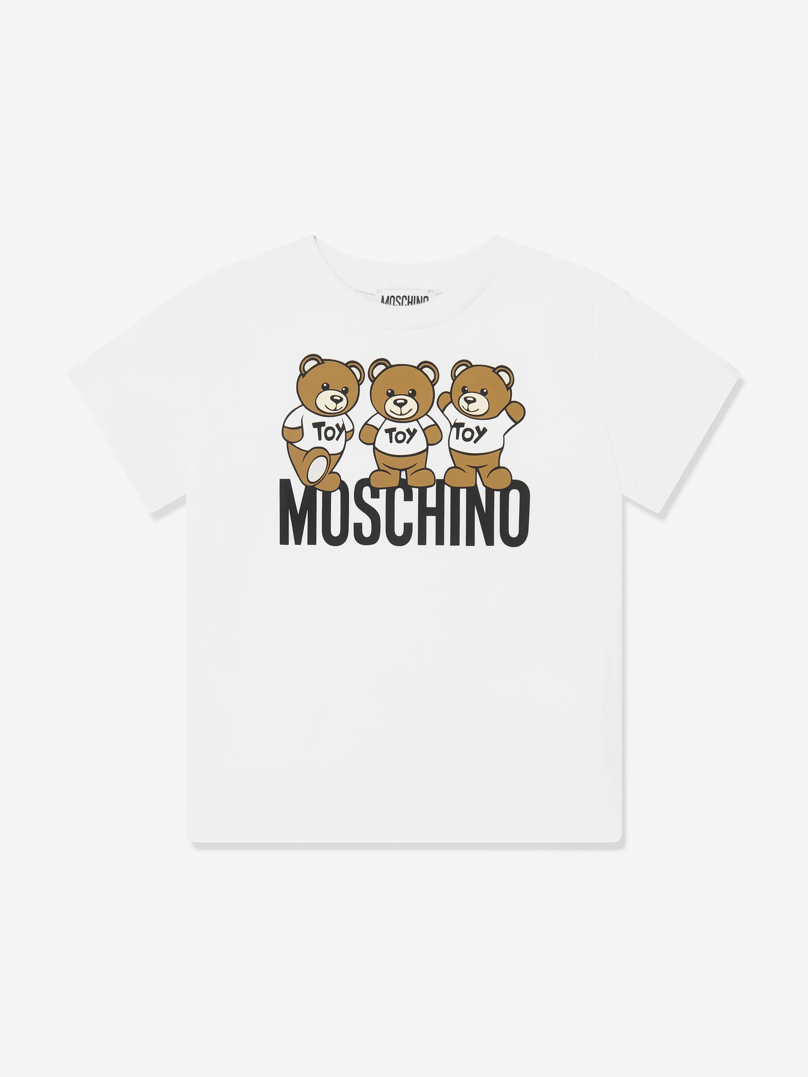 Moschino Kids Teddy Bear Logo T-Shirt in White