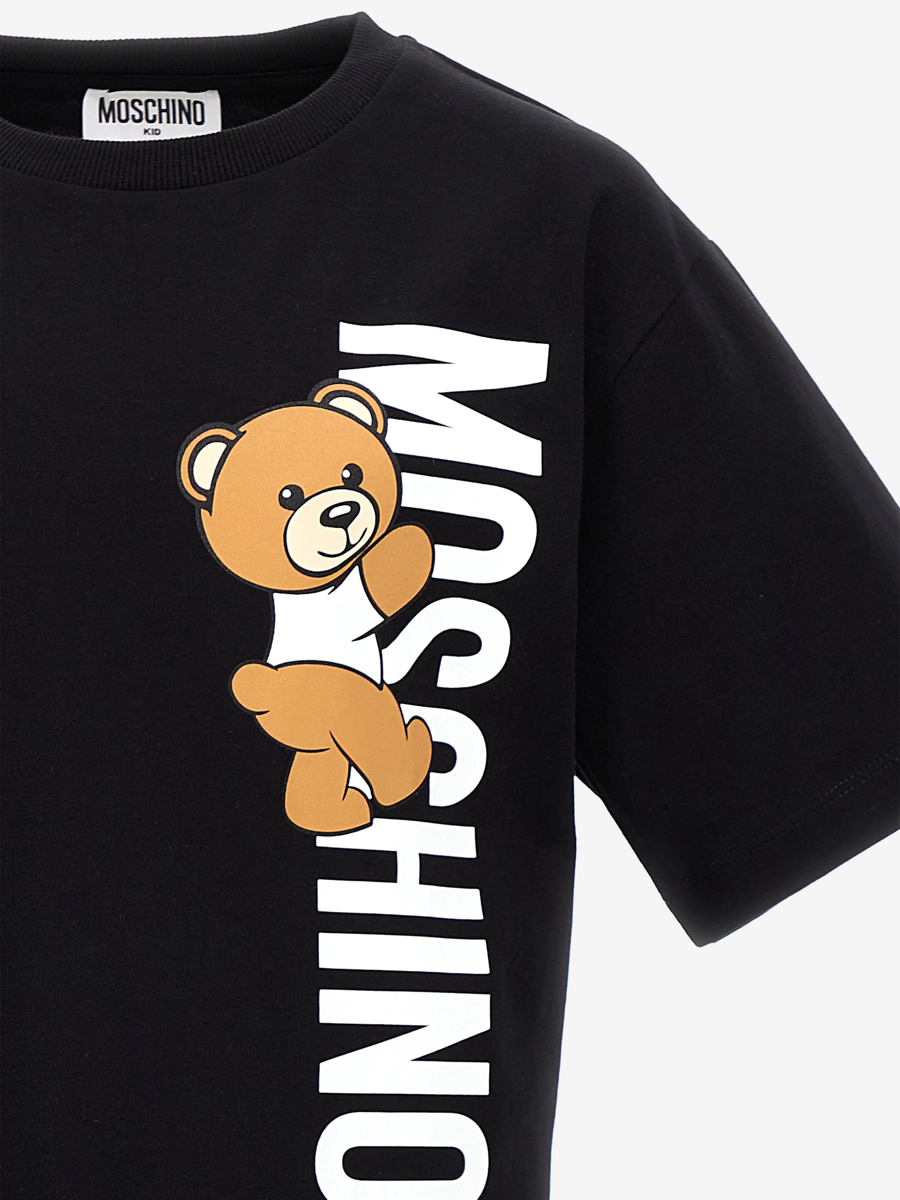 Moschino Kids Teddy Logo T-Shirt in Black