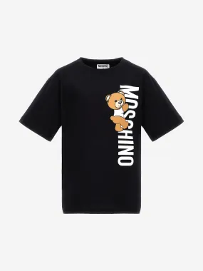 Moschino Kids Teddy Logo T-Shirt in Black