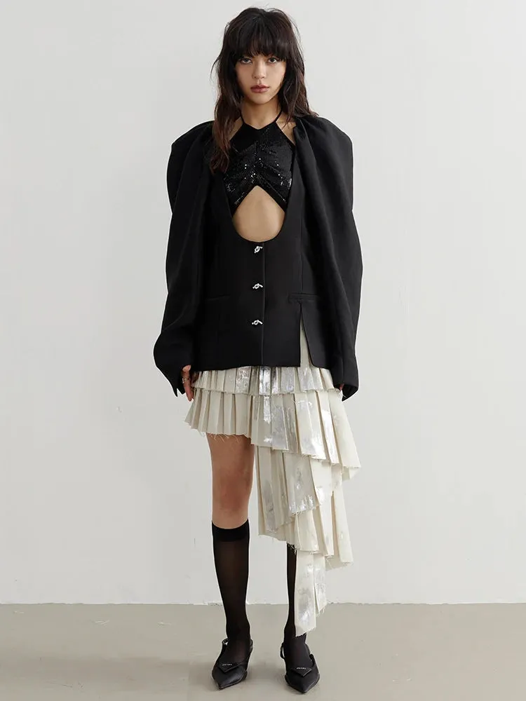 Nandy Puff Sleeve Cut-Out Coat