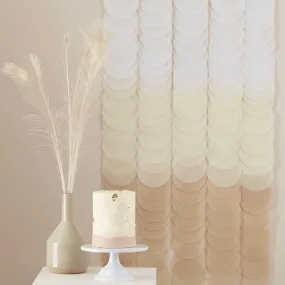 Neutral Ombre Tissue Paper Disc Party Backdrop