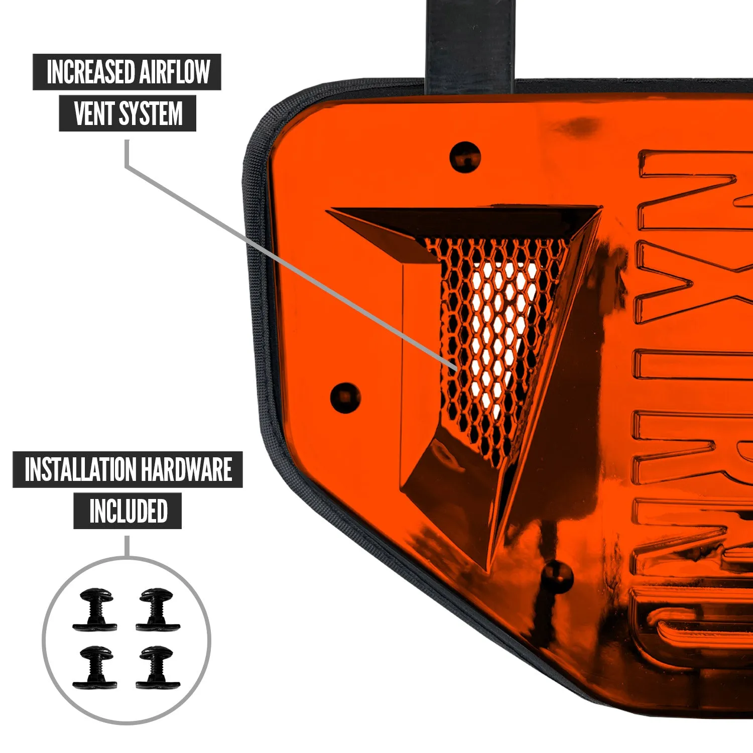 NXTRND B-PLATE® Football Back Plate Chrome Orange