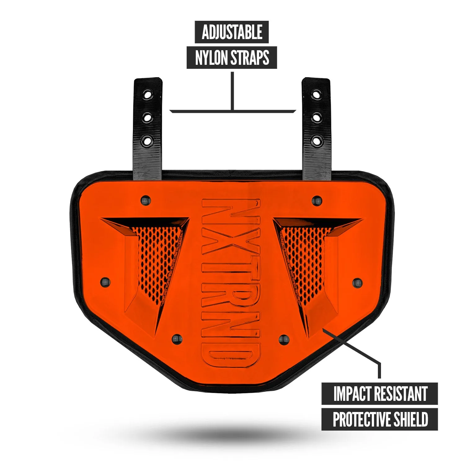 NXTRND B-PLATE® Football Back Plate Chrome Orange