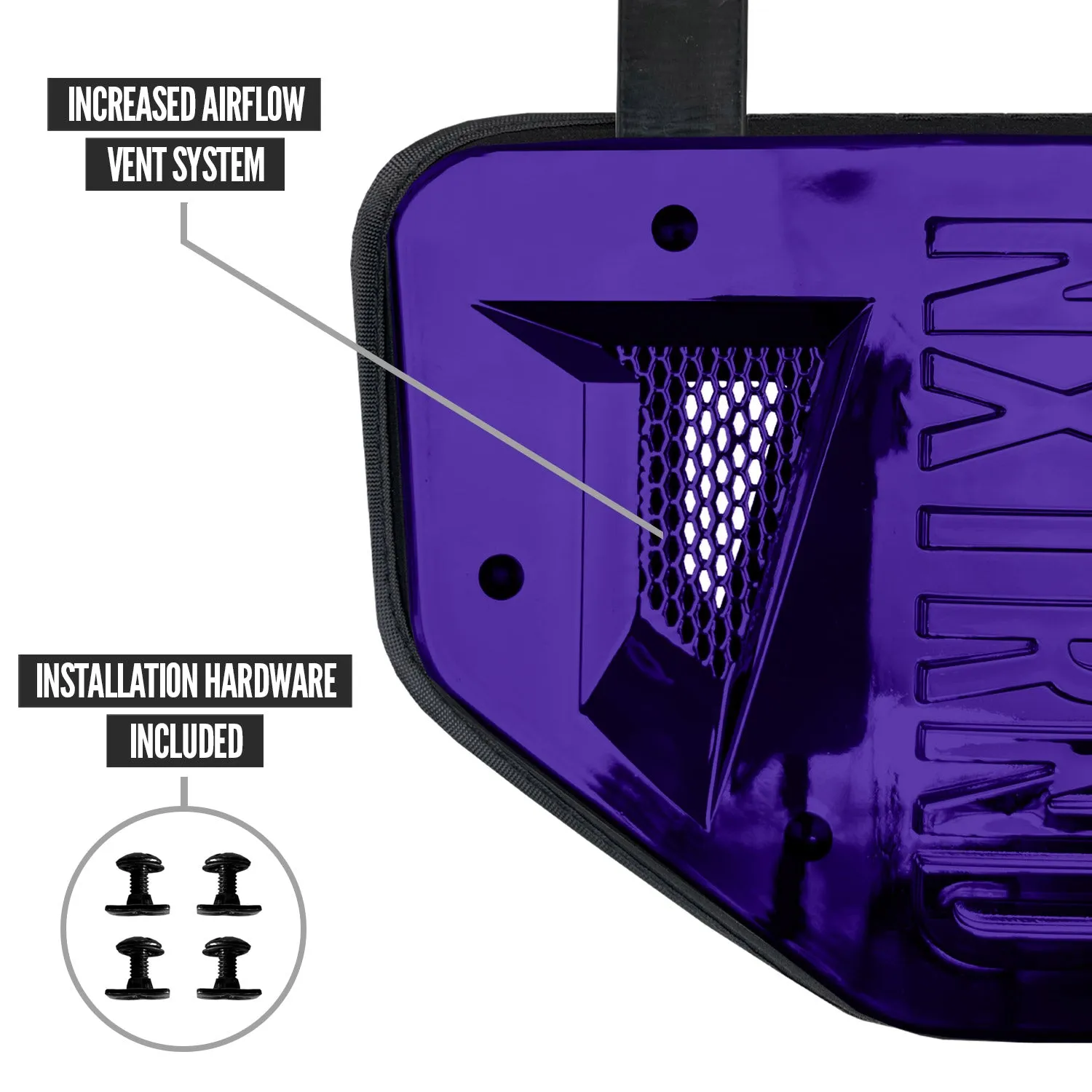 NXTRND B-PLATE® Football Back Plate Chrome Purple