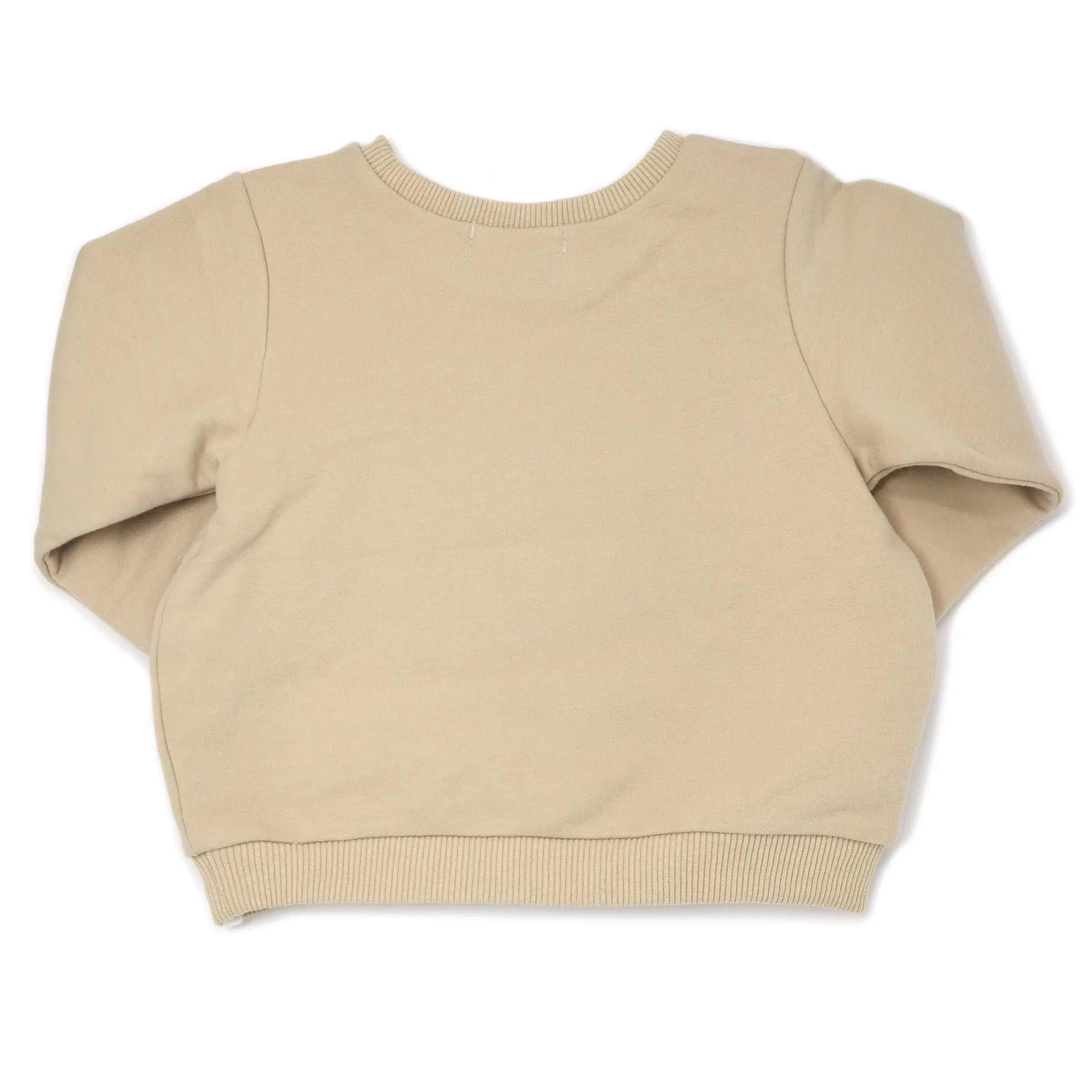 oh baby! Brooklyn Boxy Sweatshirt with Teddy Bear Face Applique - Oat