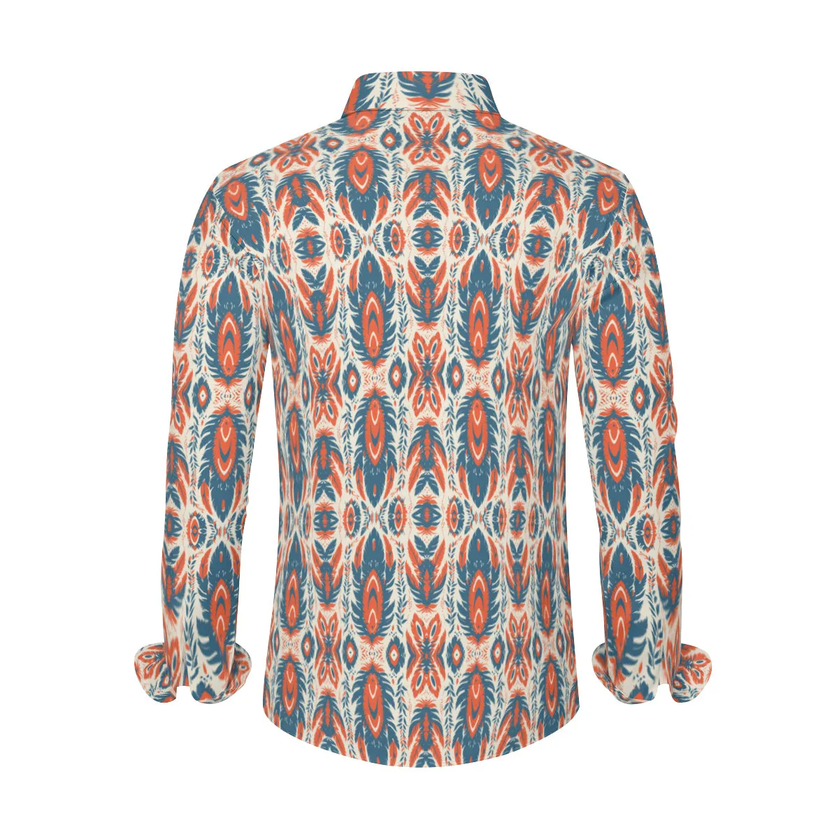 Orange Blue Western Shirt, Western Aztec Shirt, Aztec Graphic Shirt, Aztec patterns, Native American Shirt, Native American Style Shirt