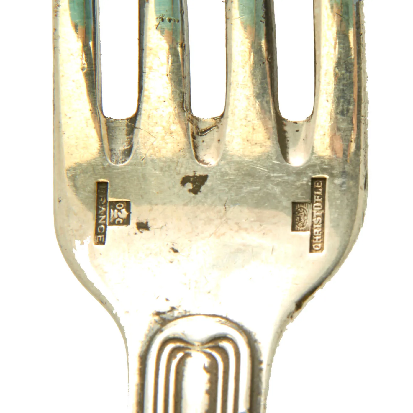 Original Iraq War Saddam Hussein Silver Plated Formal Clam Shell Pattern Fork with Iraq Coat of Arms - Manufactured by Christofle of France