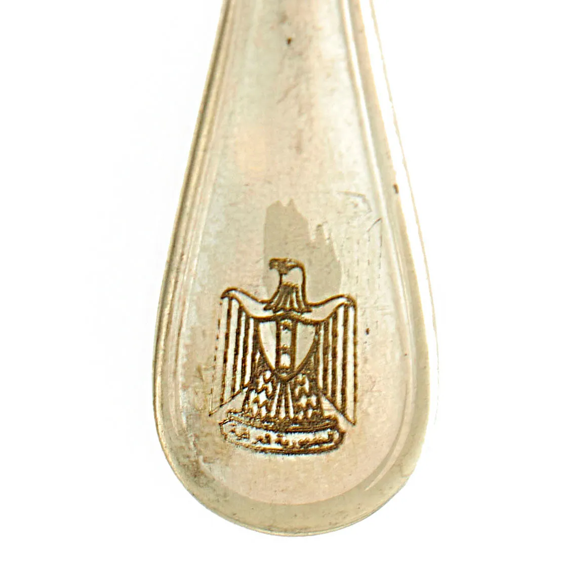 Original Iraq War Saddam Hussein Silver Plated Ice Cream Dessert Spoon with Iraq Coat of Arms - Manufactured by Christofle of France