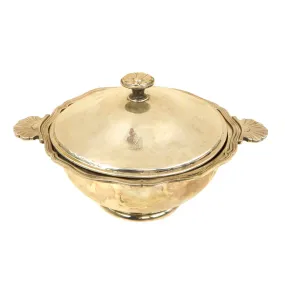 Original Iraq War Saddam Hussein Silver Plated Serving Bowl & Lid With Iraq Coat of Arms - Christofle, France Silver