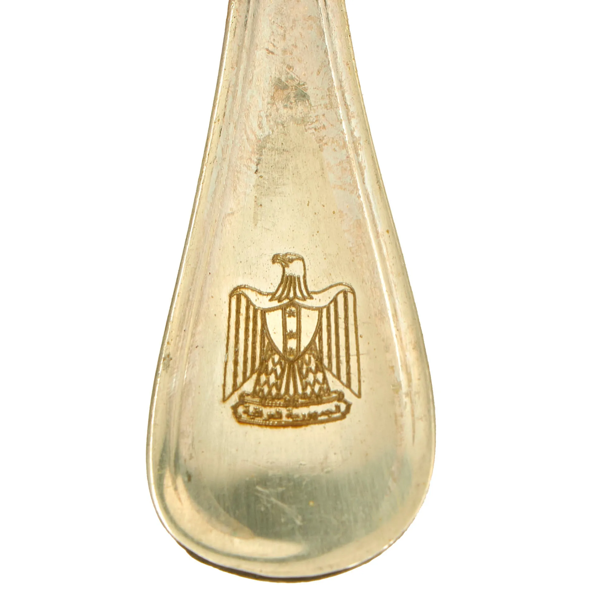 Original Iraq War Saddam Hussein Silver Plated Soup Spoon with Iraq Coat of Arms - Manufactured by Christofle of France